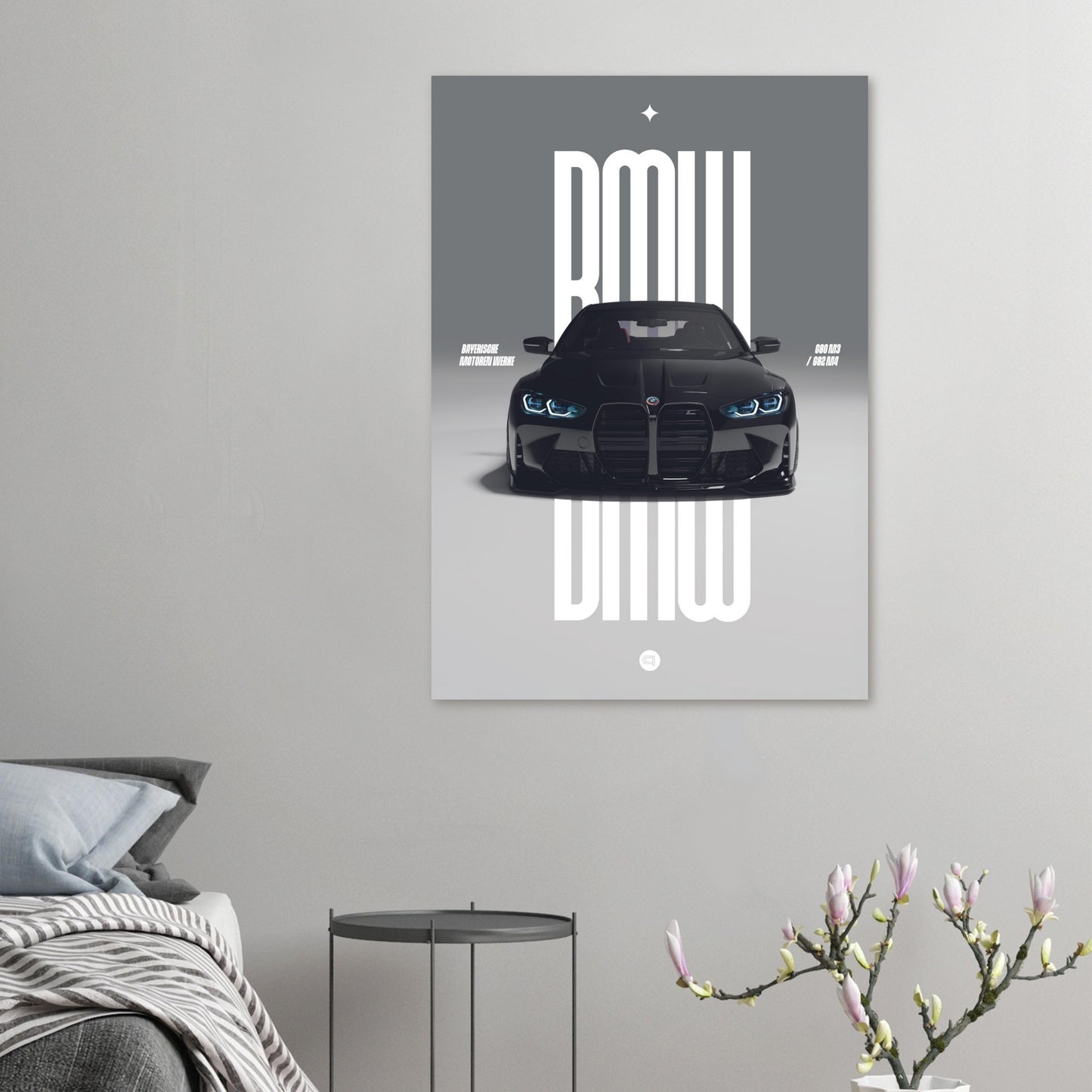 Car Poster - BMW G80 M3 / G82 M4 Bumper - Black