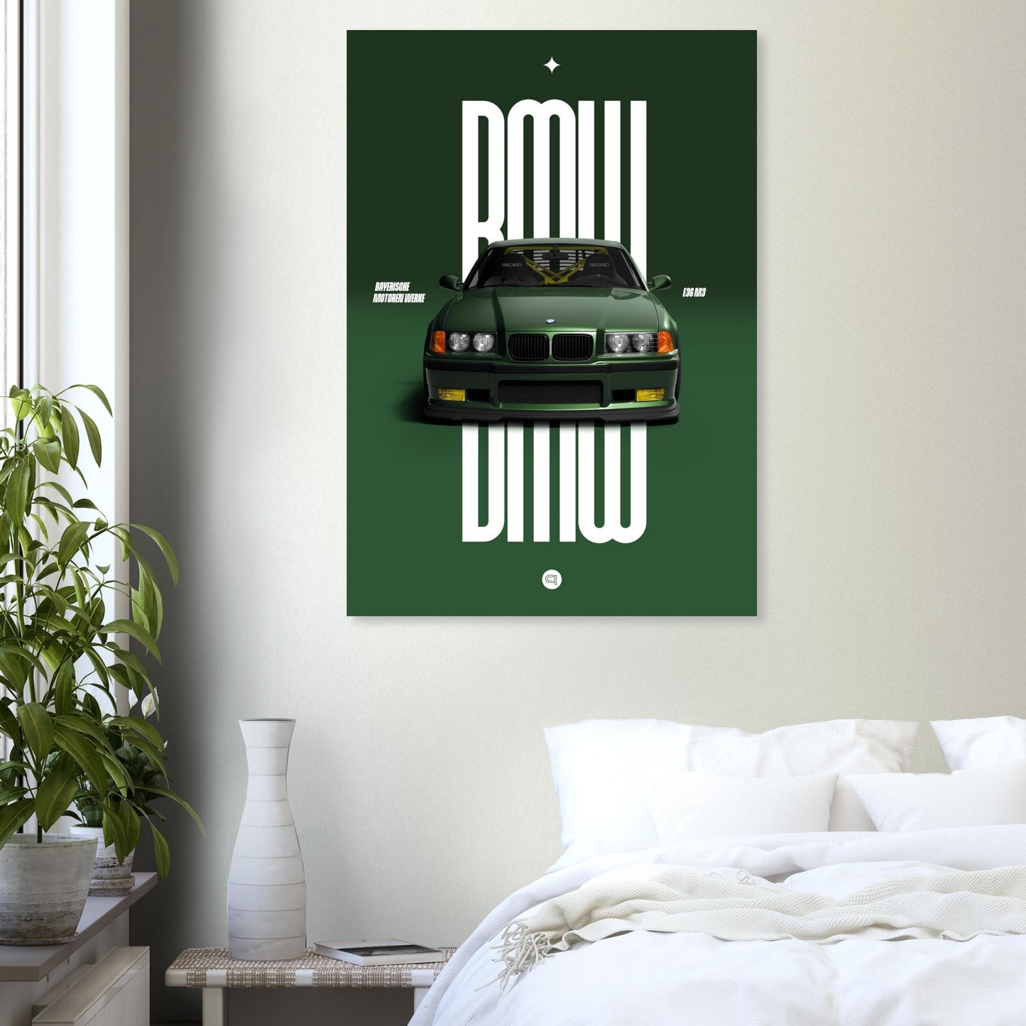 Car Poster - BMW E36 - Green