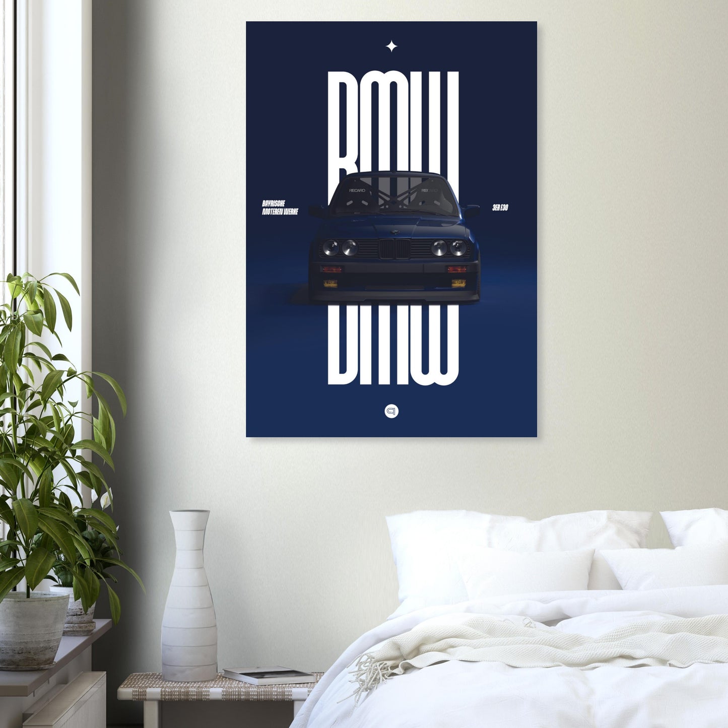Car Poster - BMW E30 - Darkblue