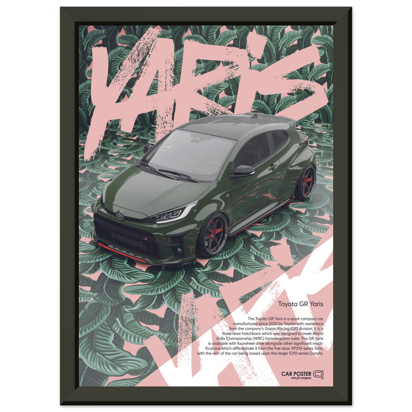 Framed Car Poster - Toyota GR Yaris