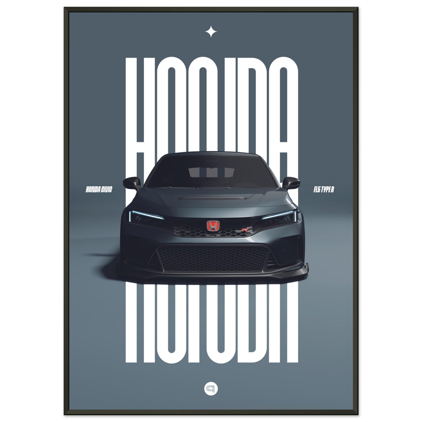 Framed Car Poster - Honda Civic FL5 Type R - Gley