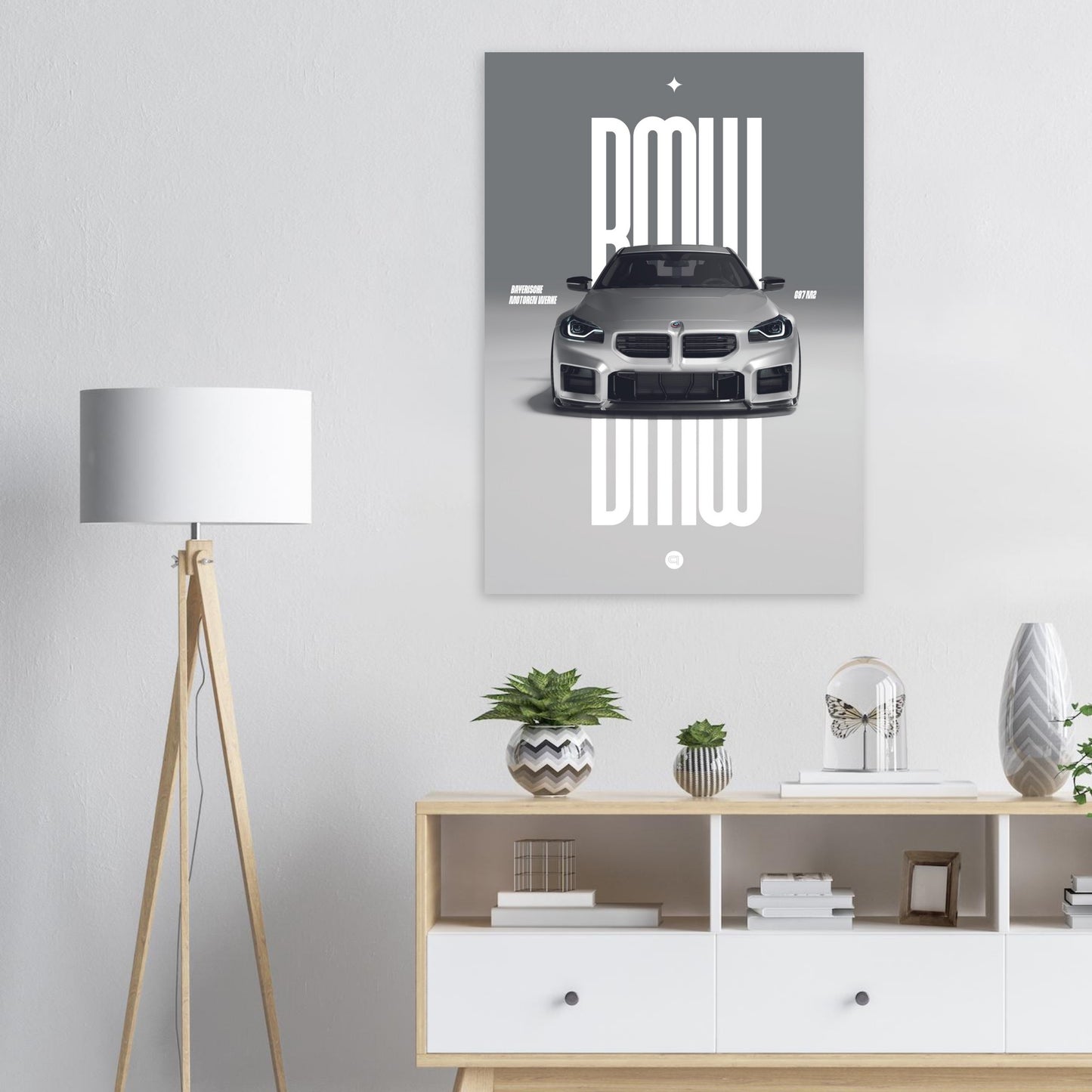 Car Poster - BMW G87 M2 - White