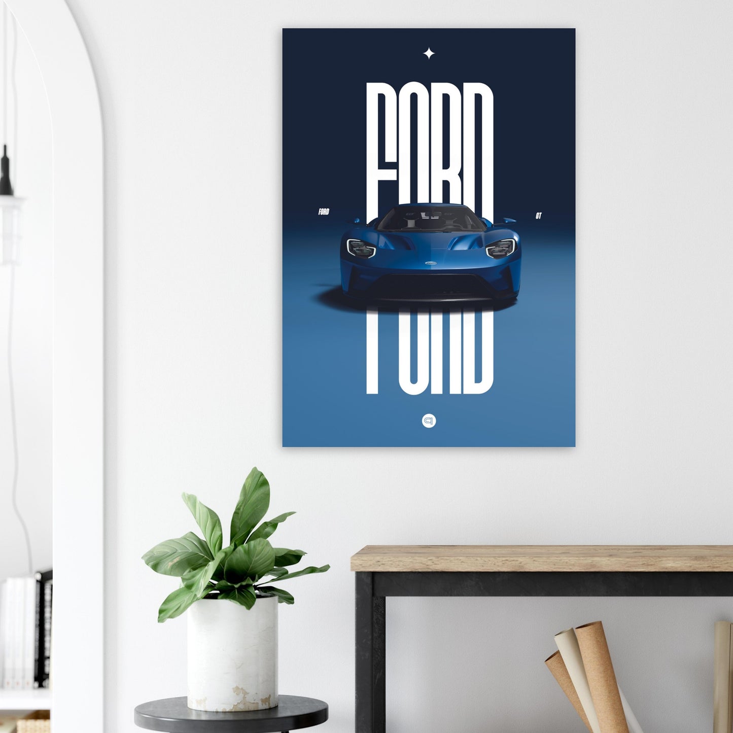 Car Poster - Ford GT - Blue