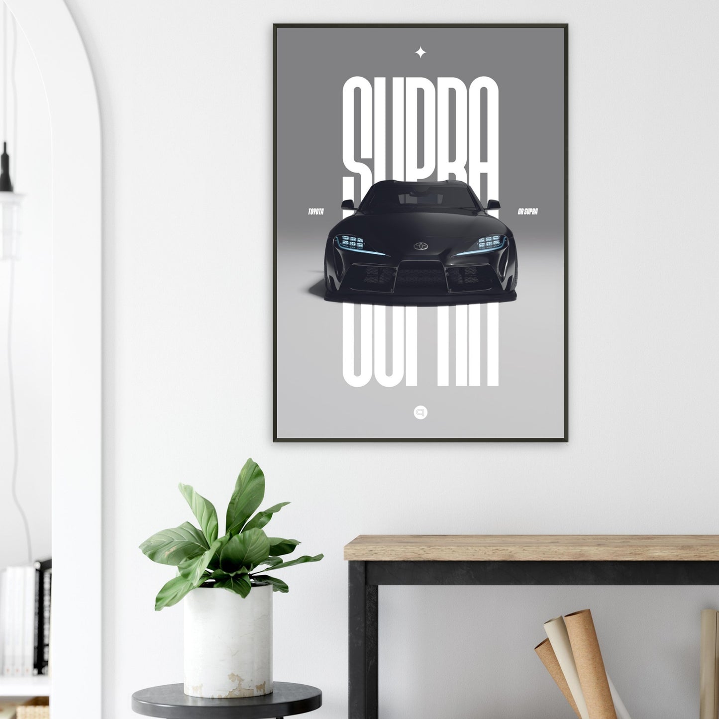 Framed Car Poster - Toyota GR Supra Bumper - Black