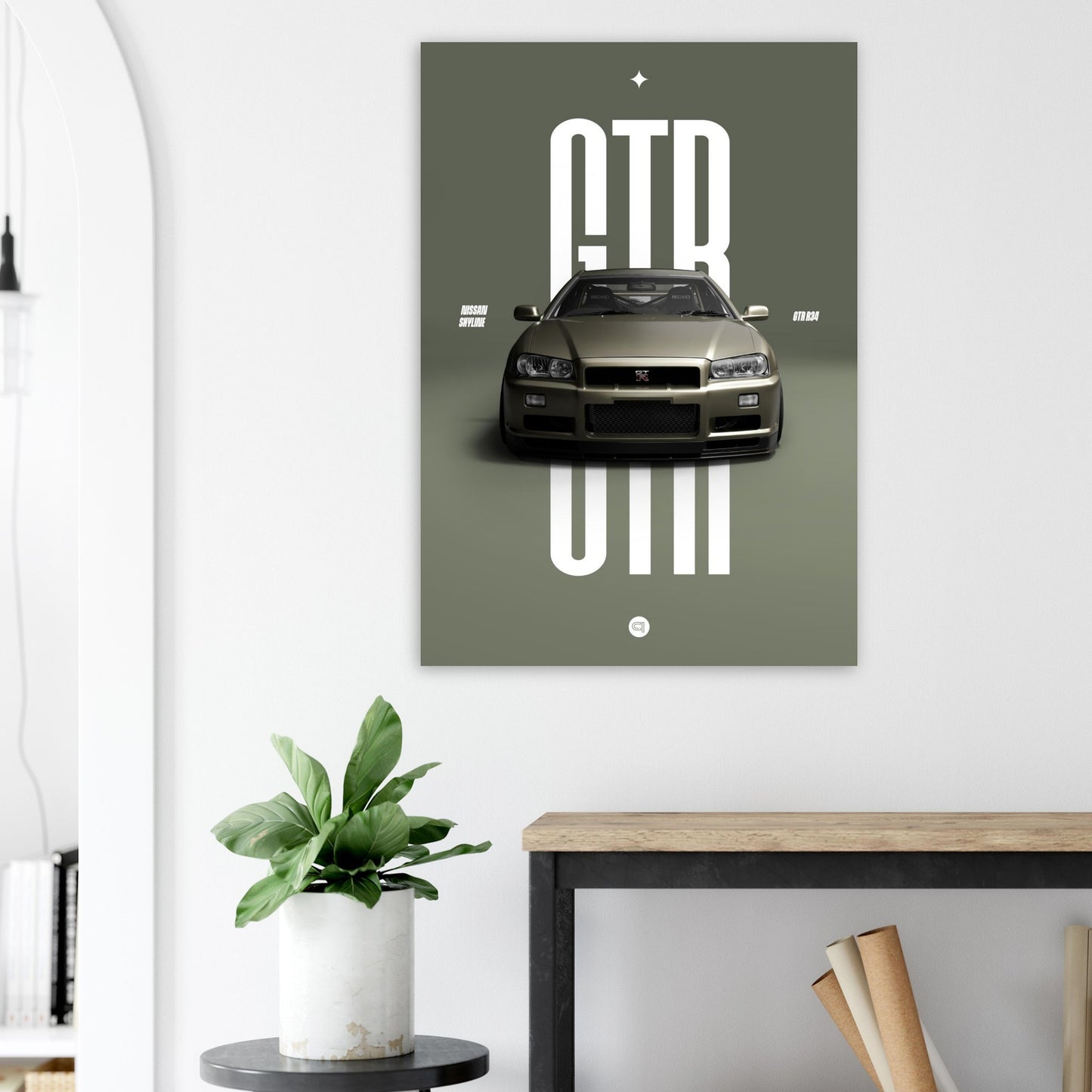 Car Poster - Nissan Skyline GTR R34 - Millenium Jade