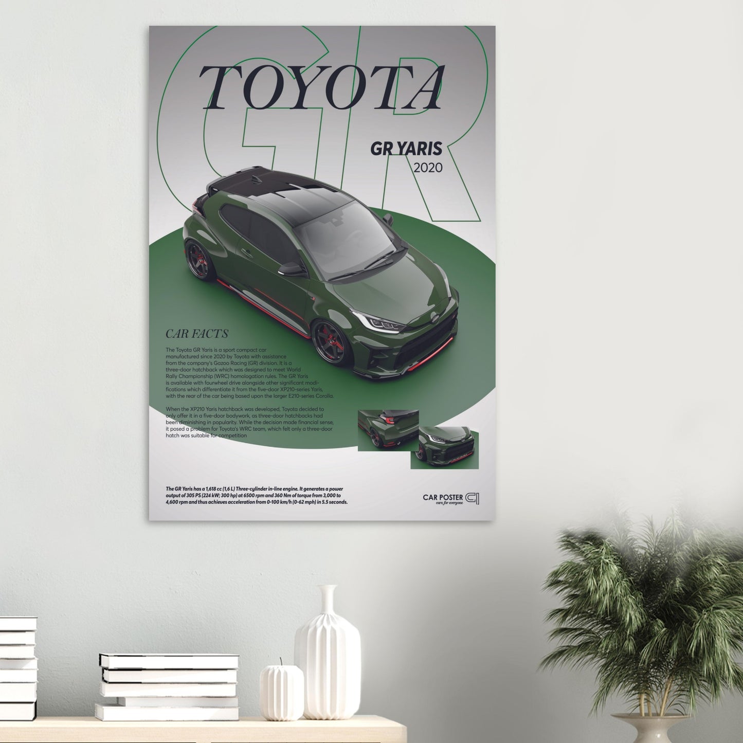 Car Poster - Toyota GR Yaris - Green