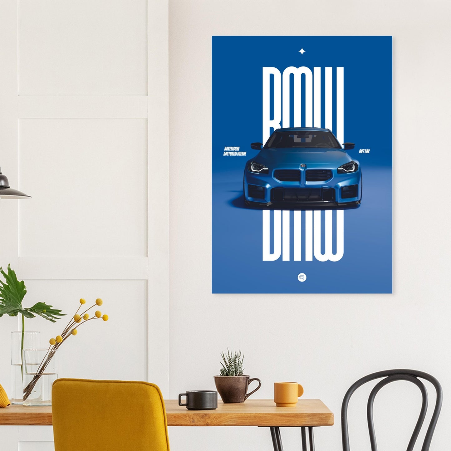 Car Poster - BMW G87 M2 - Blue