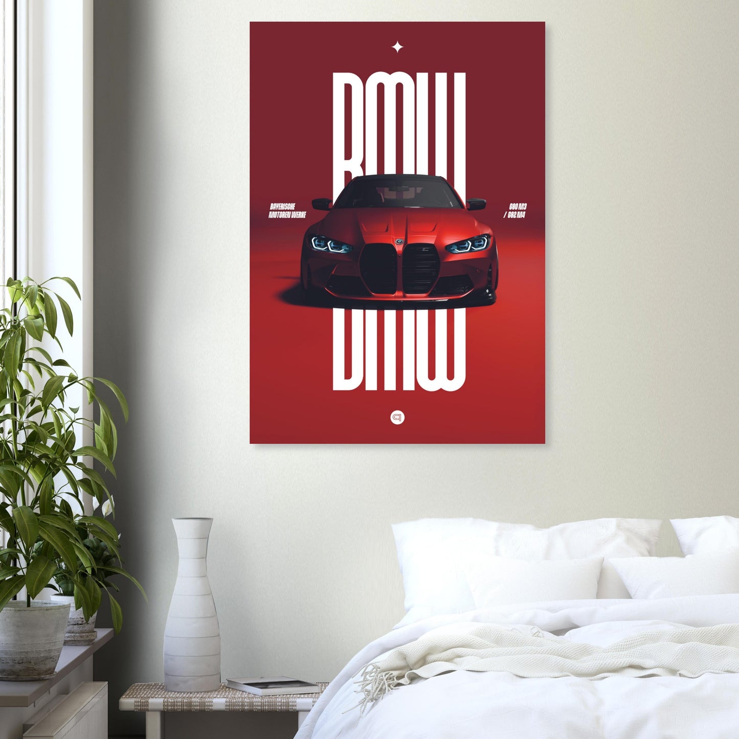 Car Poster - BMW G80 M3 / G82 M4 Bumper - Red