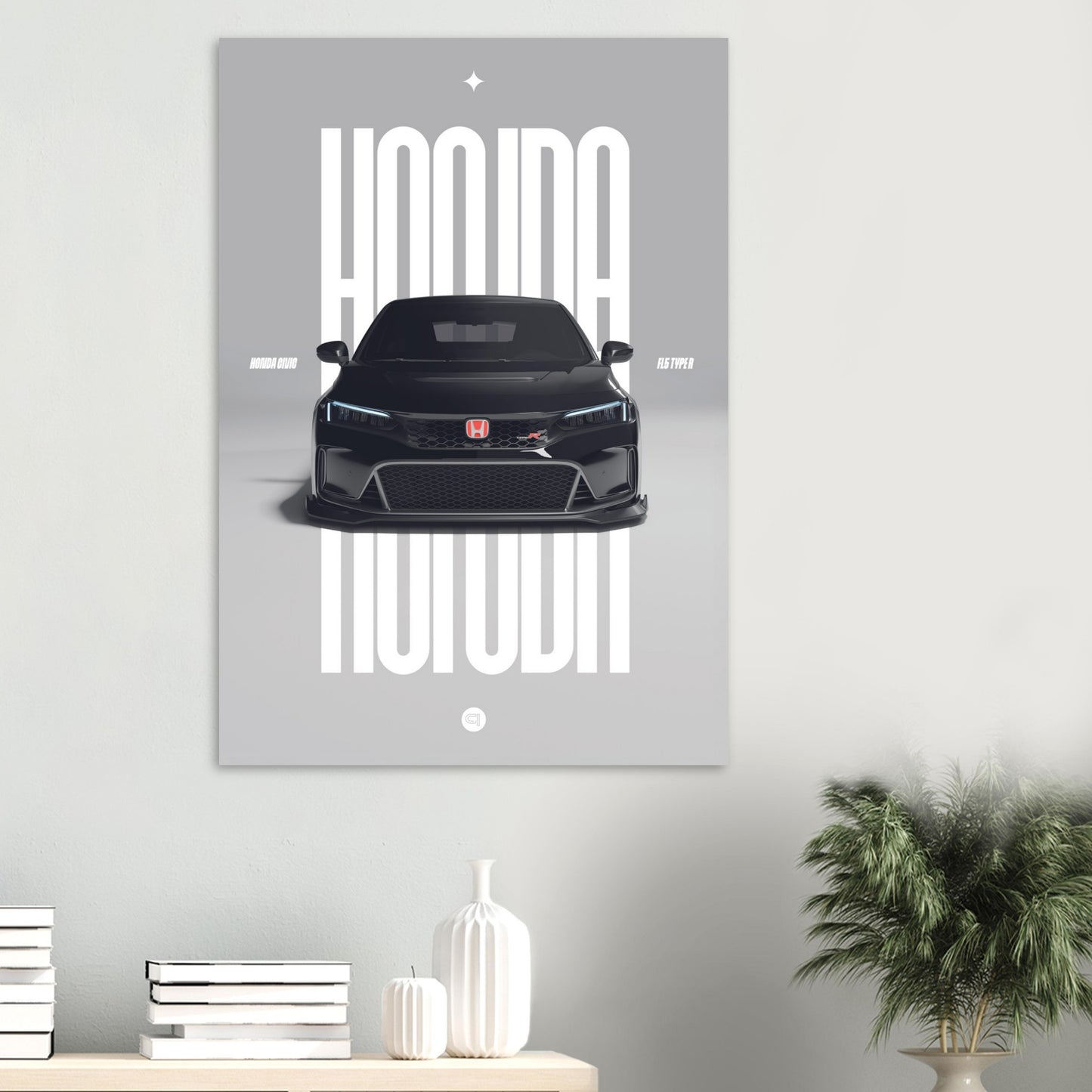Car Poster - Honda Civic FL5 Type R - White