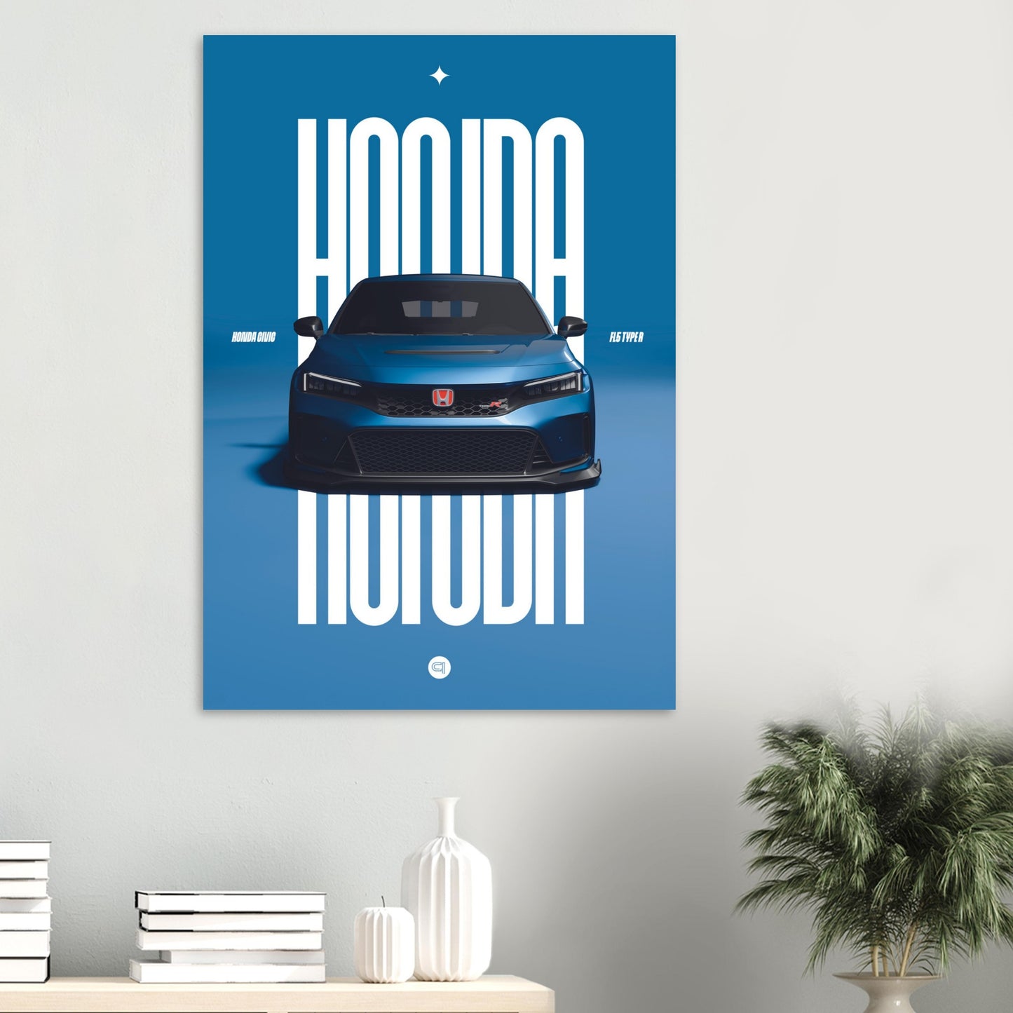 Car Poster - Honda Civic FL5 Type R - Blue