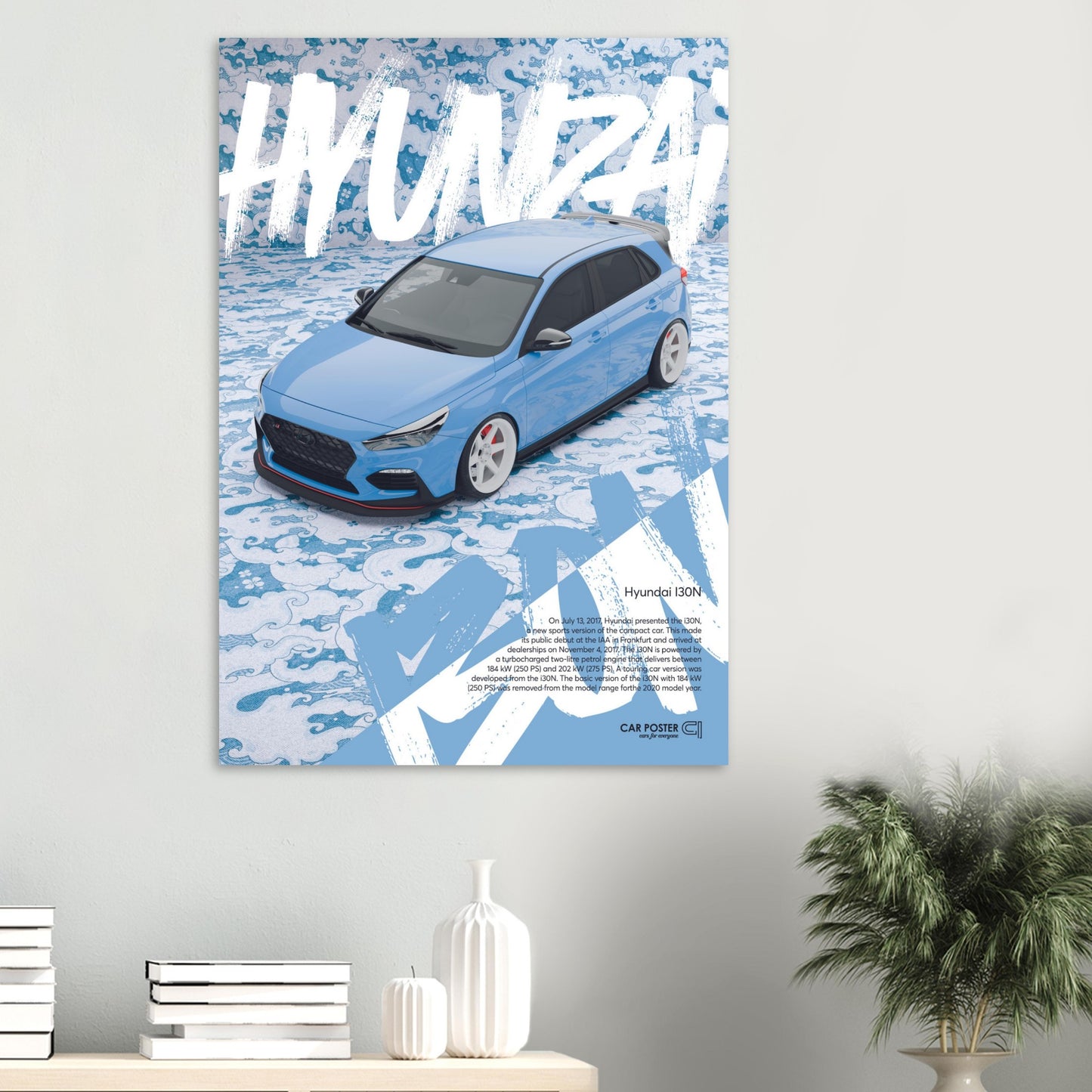 Car Poster - Hyundai I30N Waves