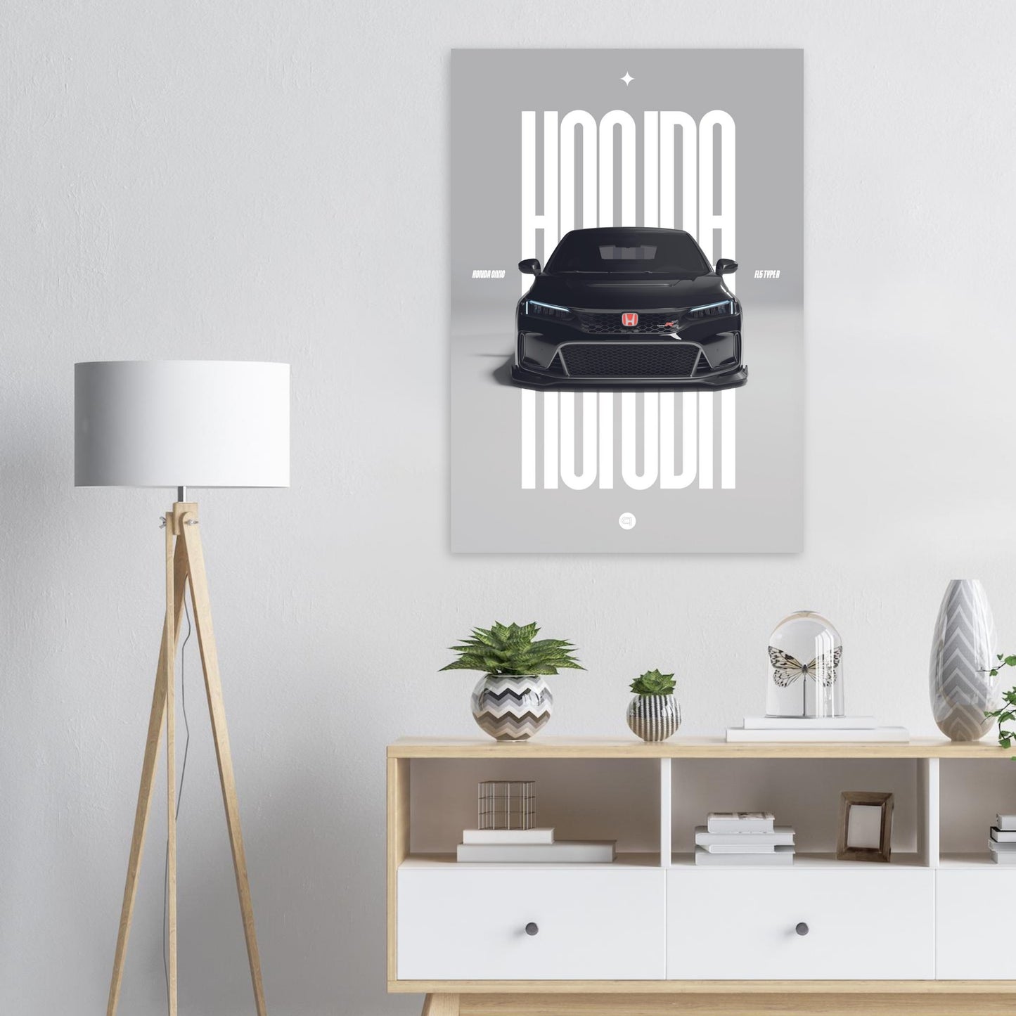 Car Poster - Honda Civic FL5 Type R - White