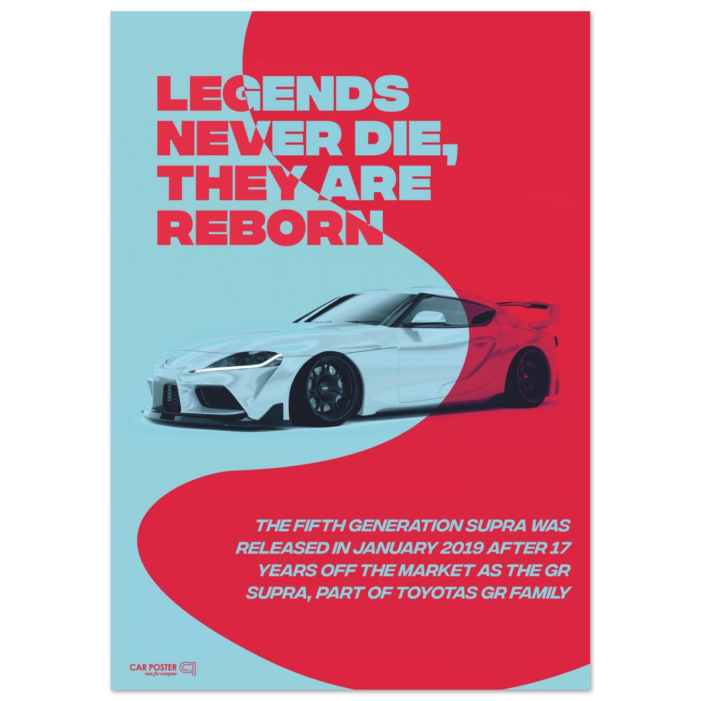 Car Poster - Toyota GR Supra Legend - Red