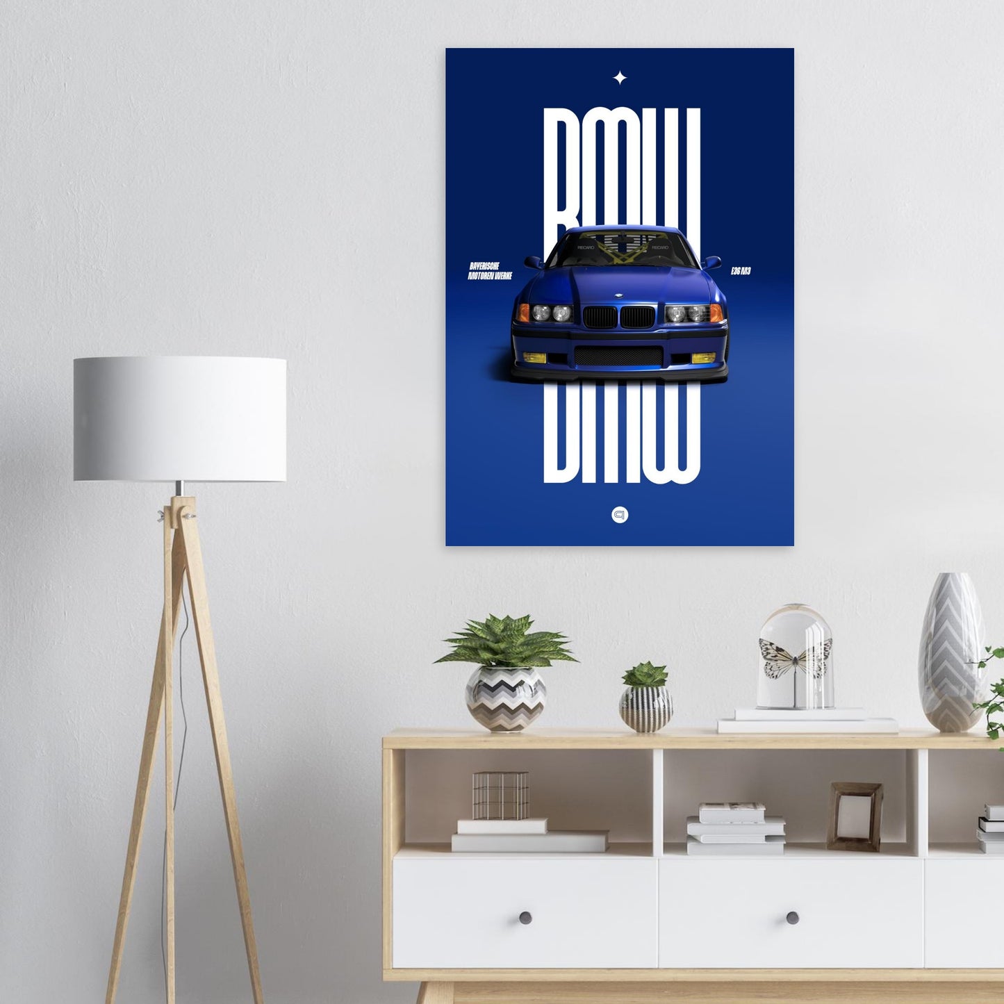 Car Poster - BMW E36 - Blue