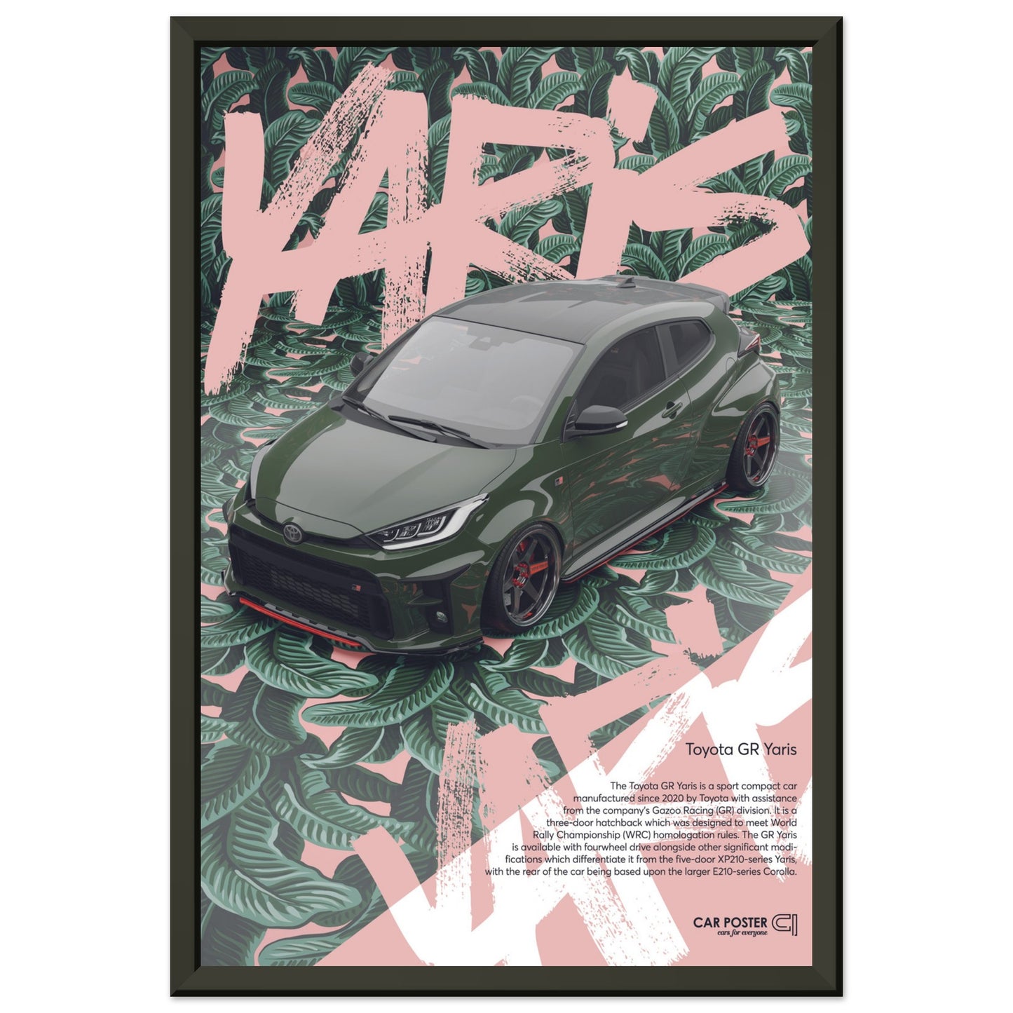 Framed Car Poster - Toyota GR Yaris