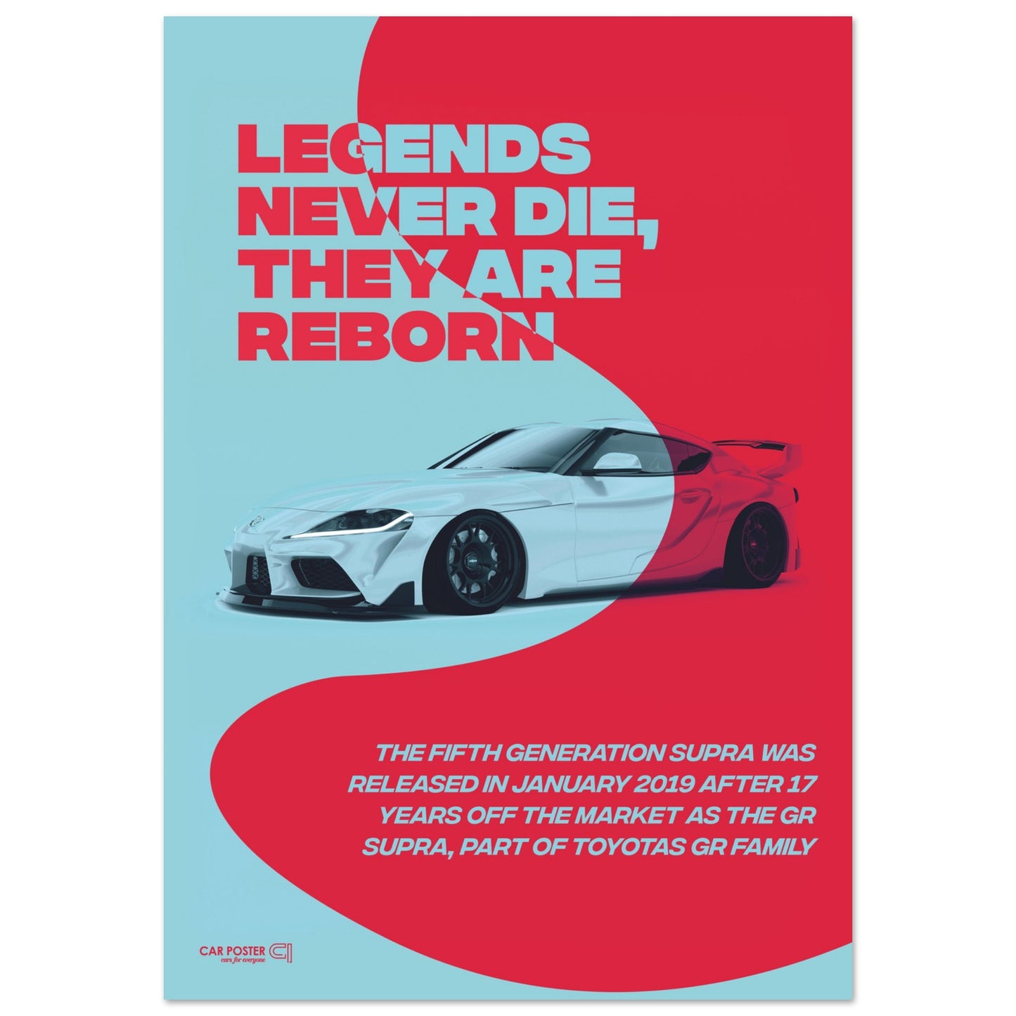 Car Poster - Toyota GR Supra Legend - Red