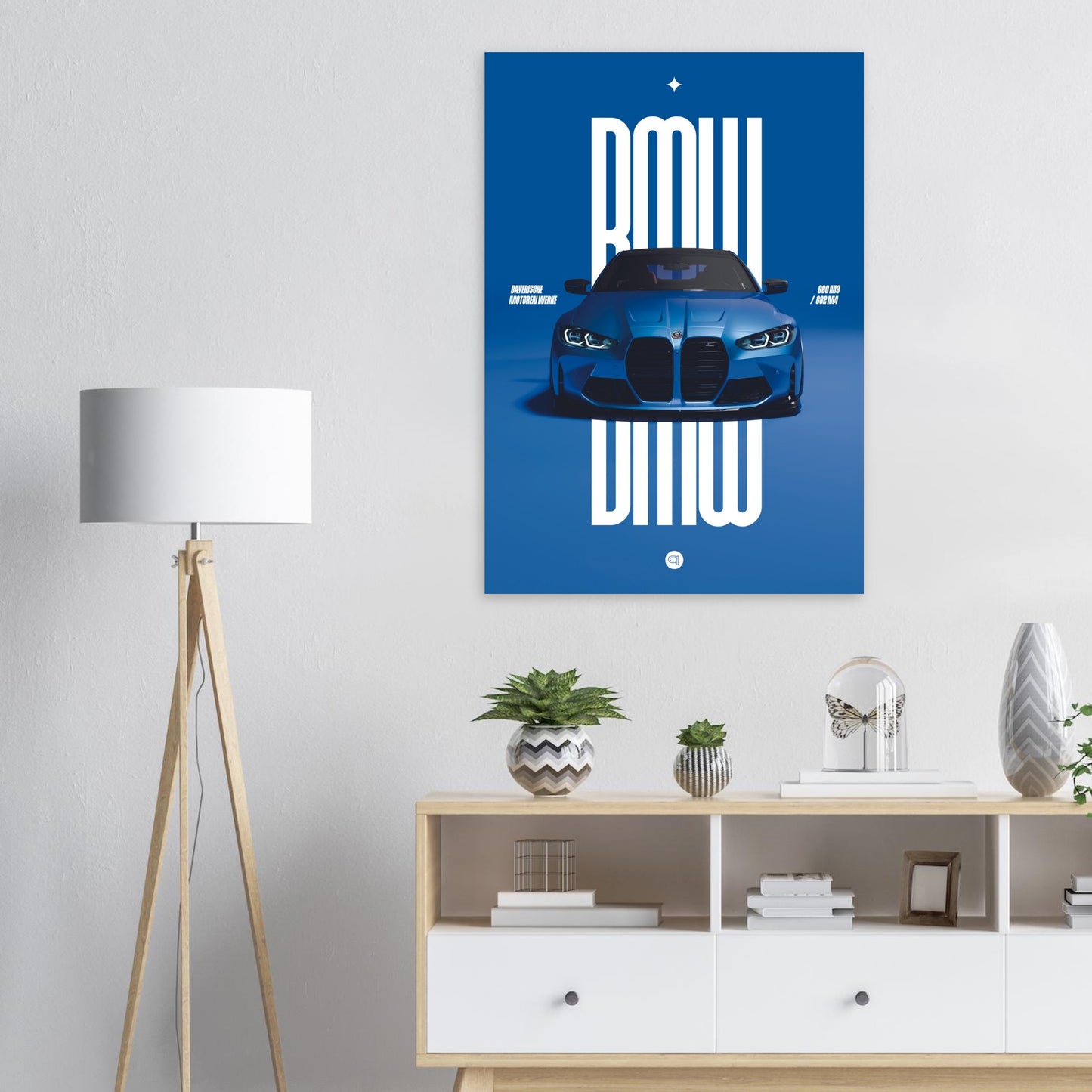 Car Poster - BMW G80 M3 / G82 M4 Bumper - Blue
