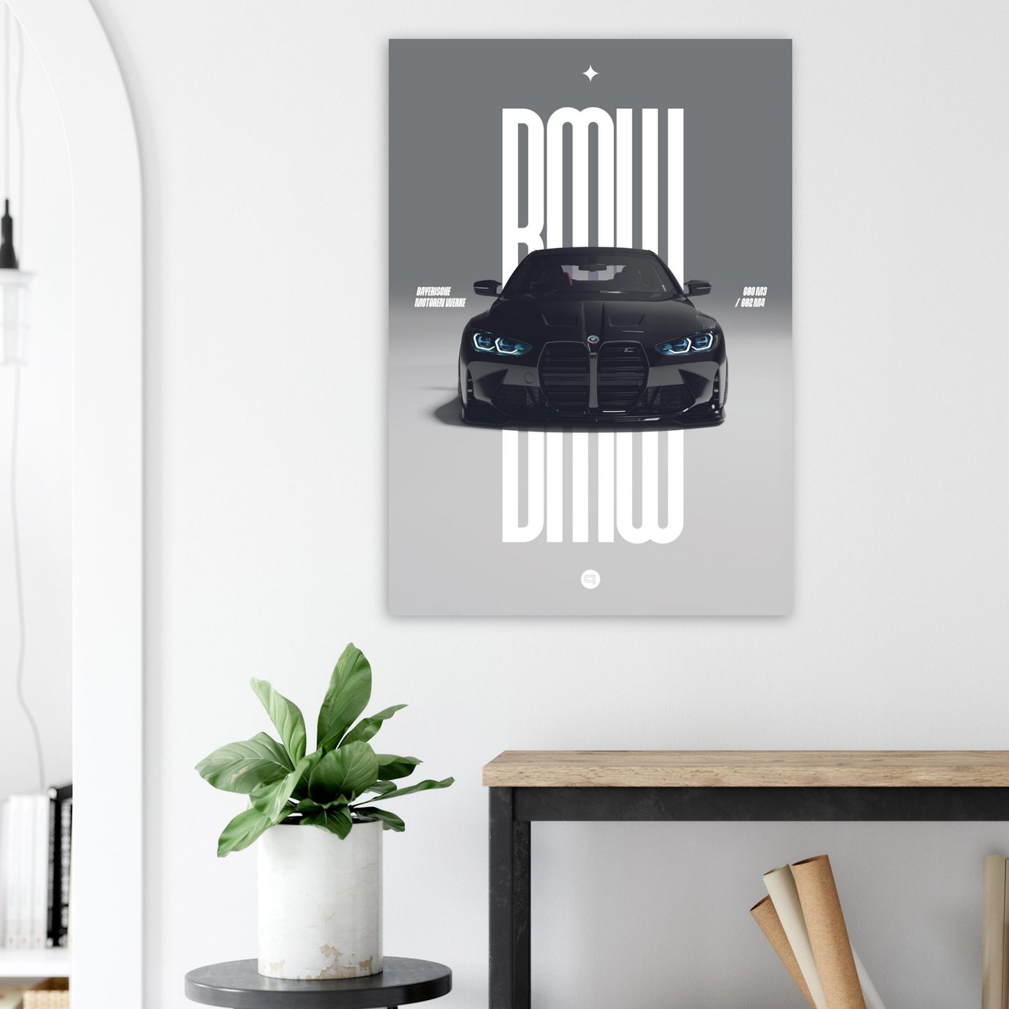 Car Poster - BMW G80 M3 / G82 M4 Bumper - Black