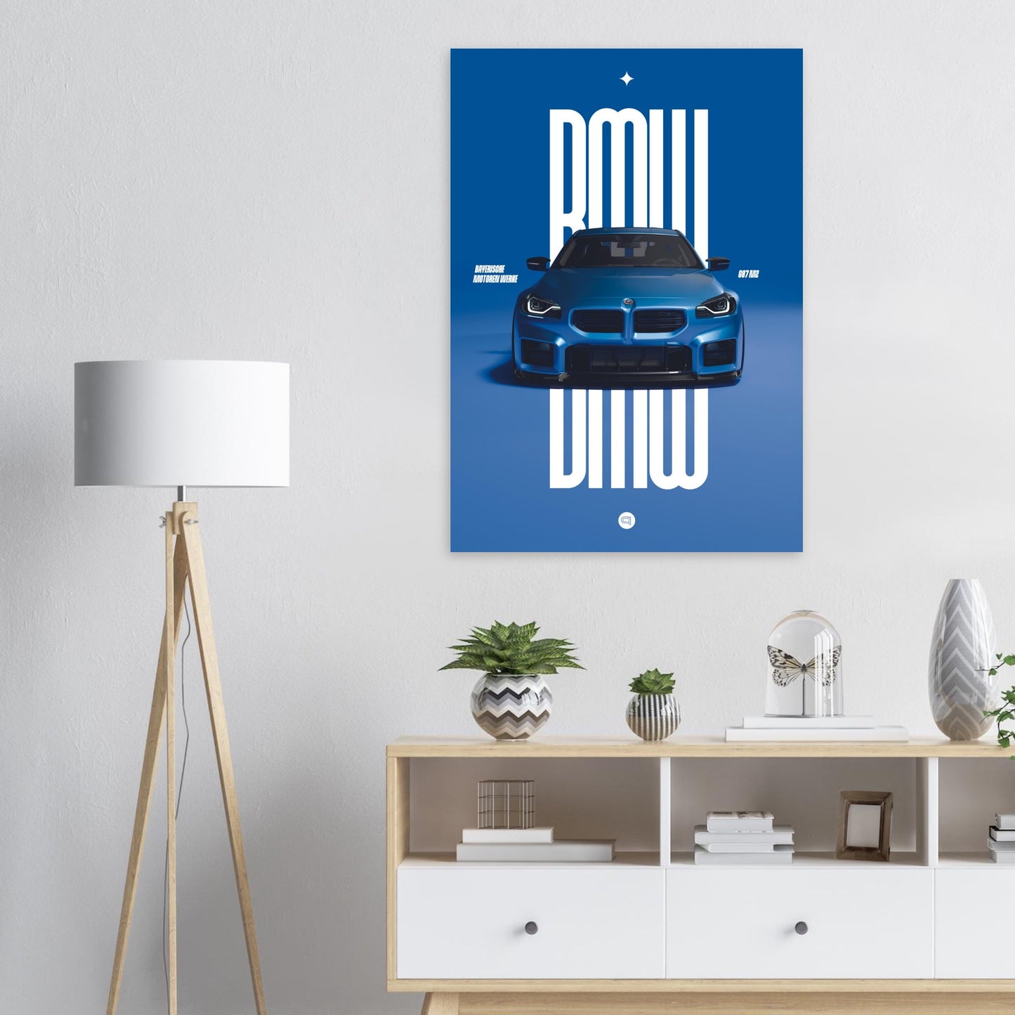 Car Poster - BMW G87 M2 - Blue