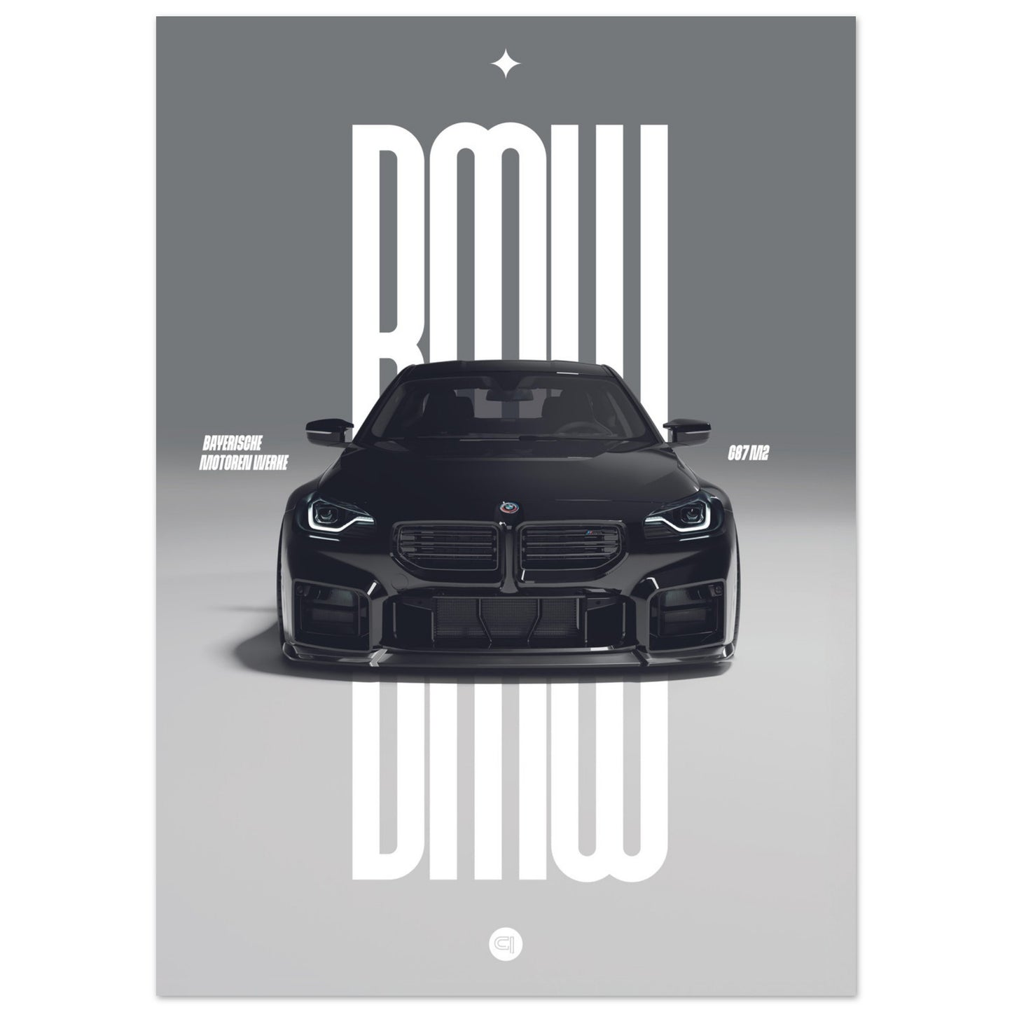 Car Poster - BMW G87 M2 - Black