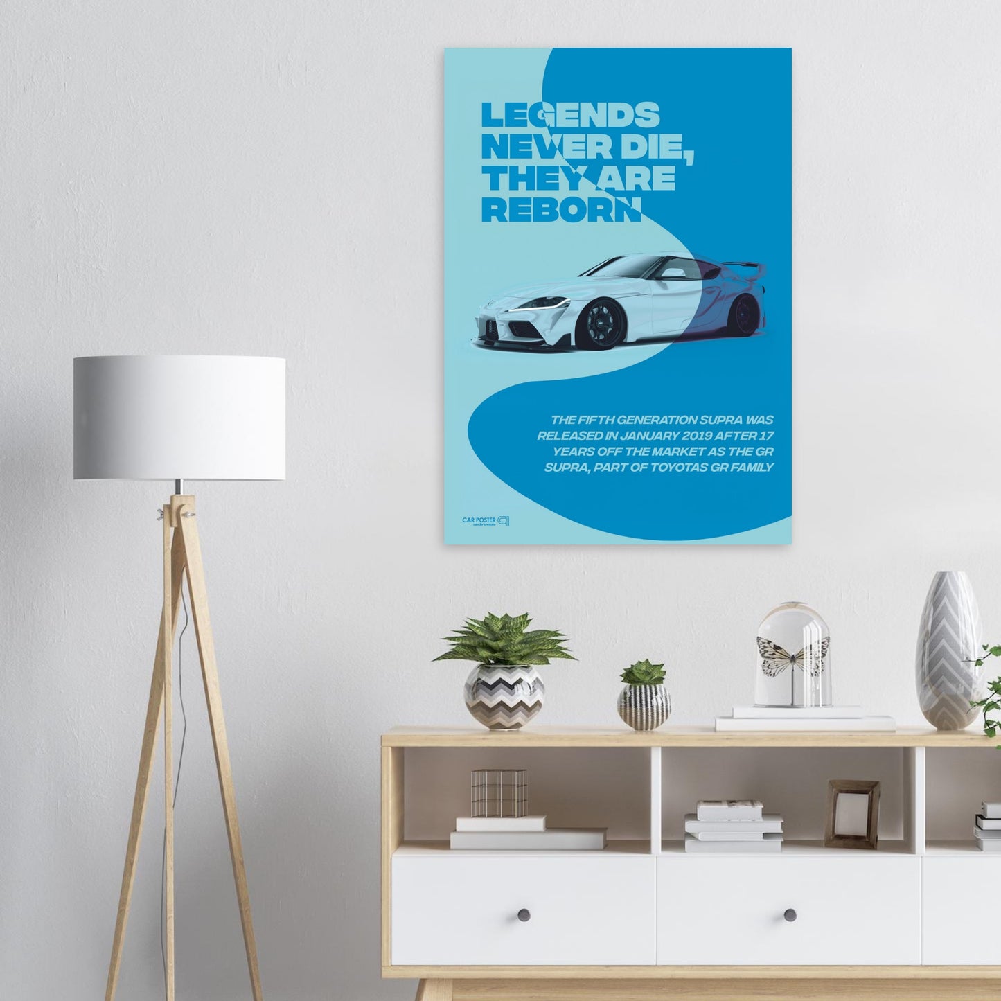 Car Poster - Toyota GR Supra Legend - Blue