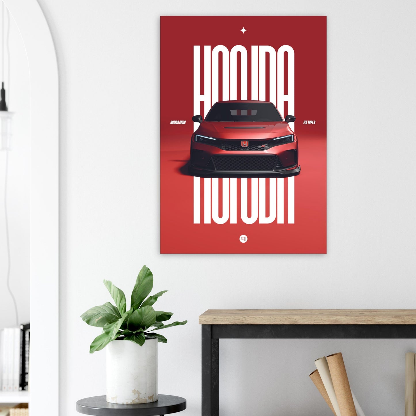 Car Poster - Honda Civic FL5 Type R - Red
