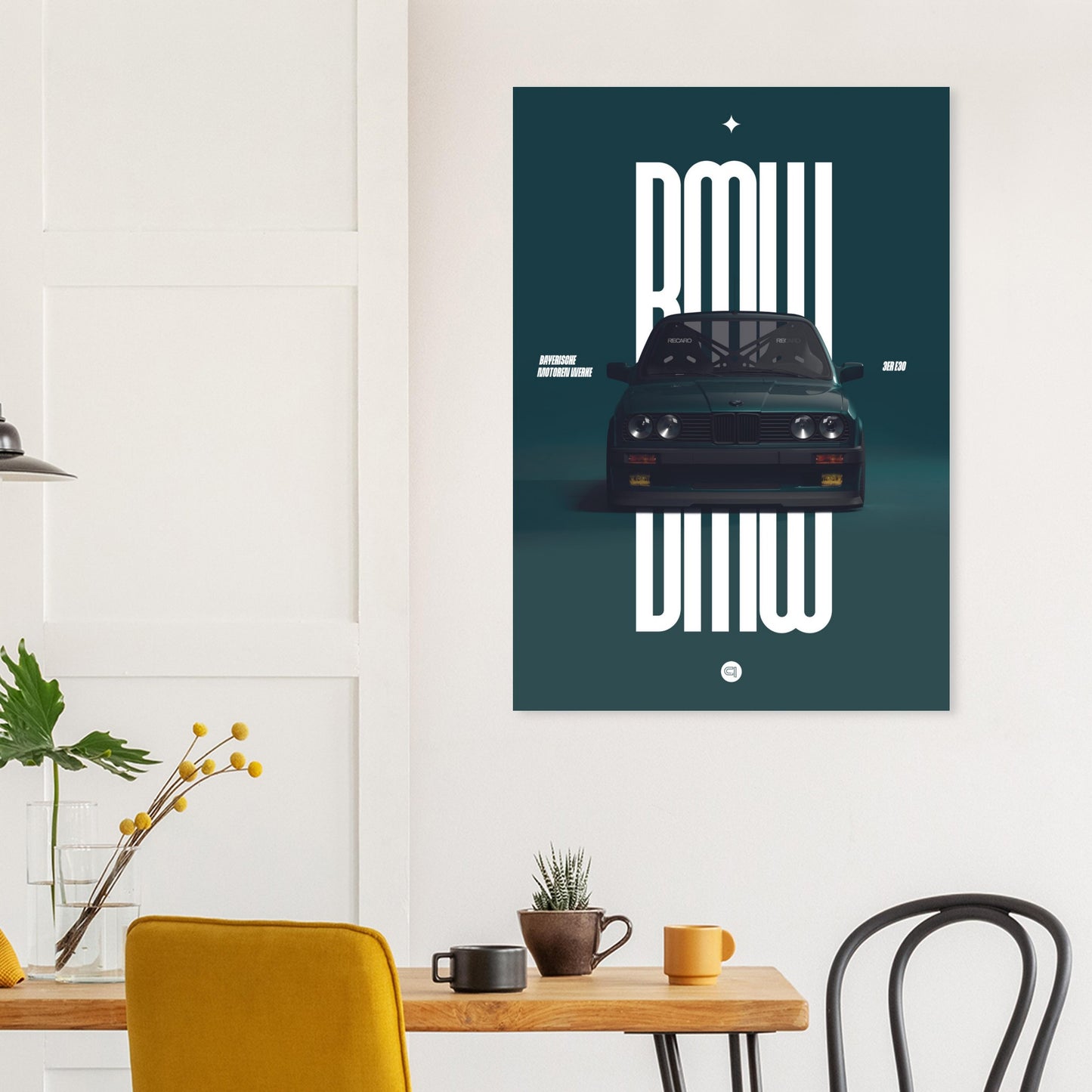 Car Poster - BMW E30 - Green