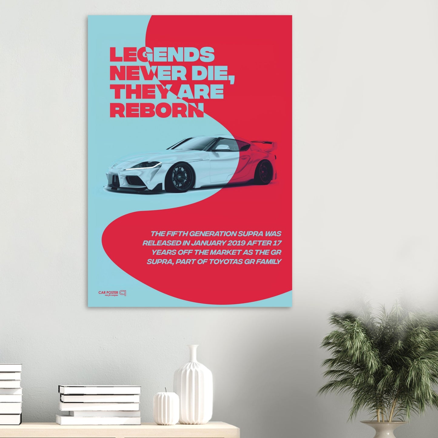 Car Poster - Toyota GR Supra Legend - Red