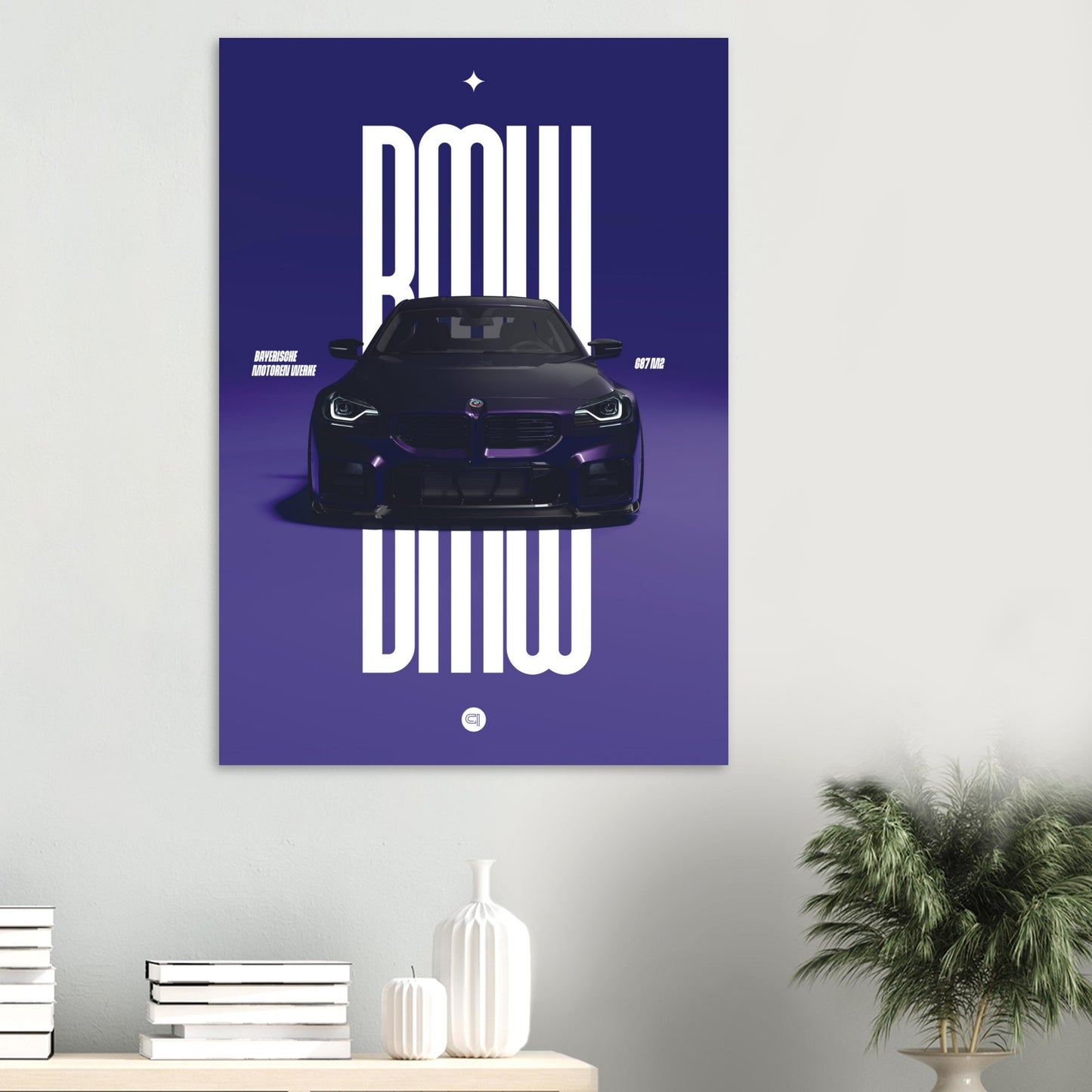 Car Poster - BMW G87 M2 - Purple
