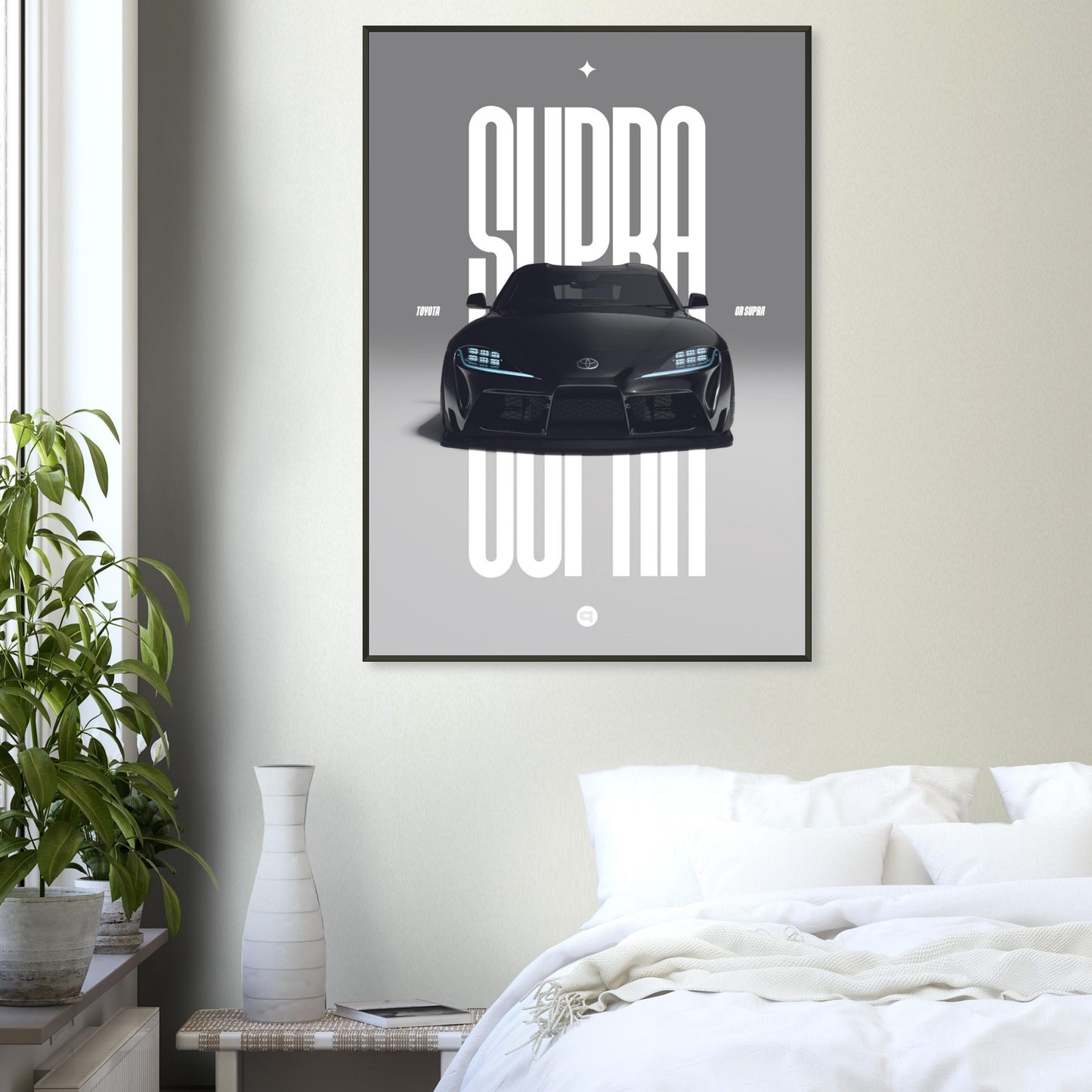 Framed Car Poster - Toyota GR Supra Bumper - Black
