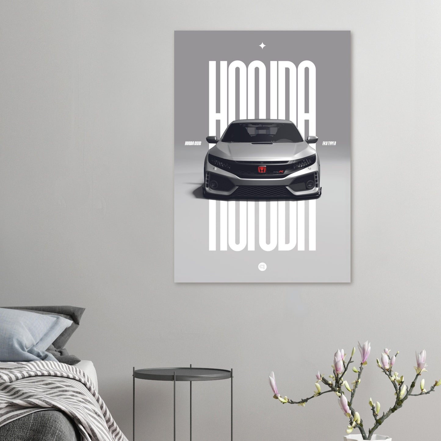 Car Poster - Honda Civic FK8 Type R - White