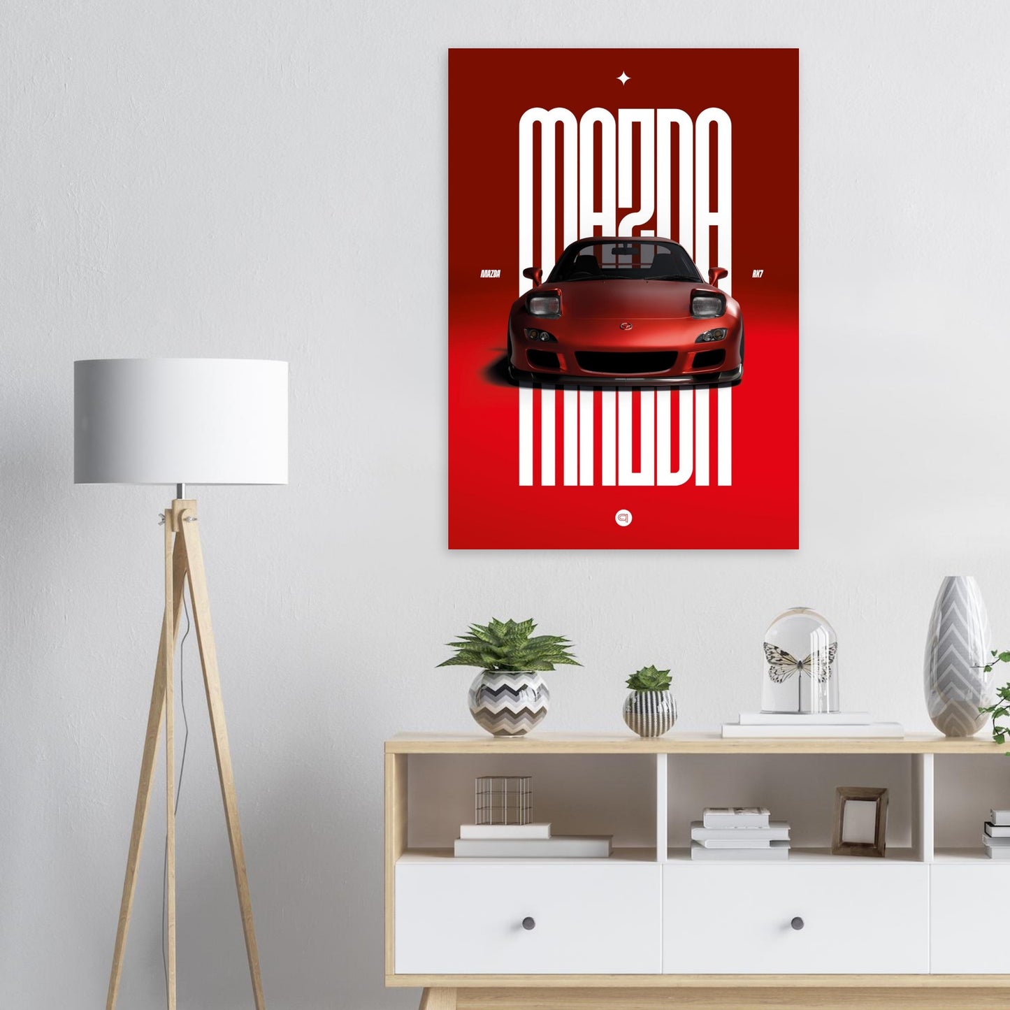 Car Poster - Mazda RX7 - Red Pop up