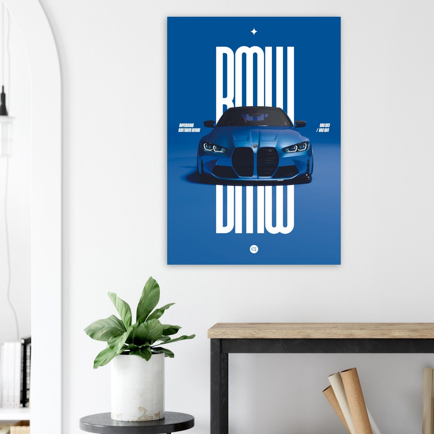 Car Poster - BMW G80 M3 / G82 M4 Bumper - Blue