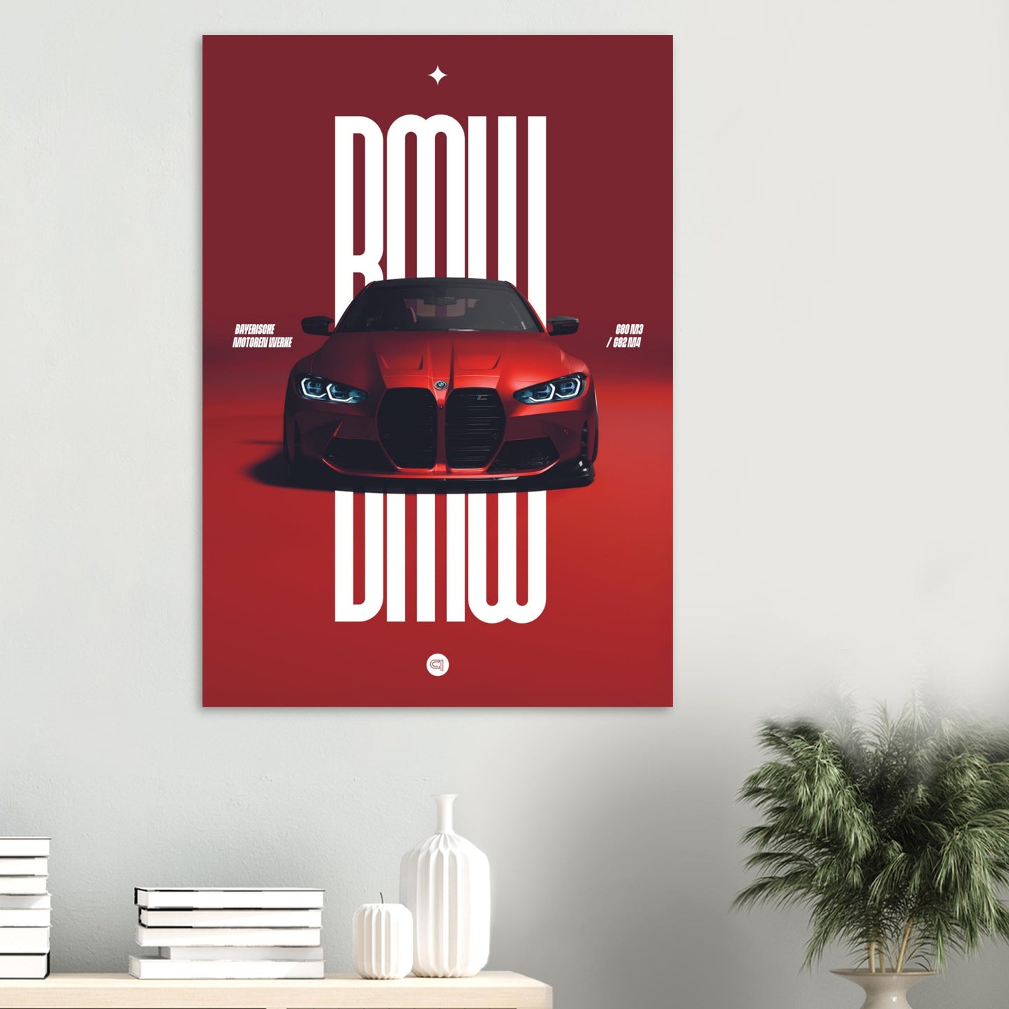 Car Poster - BMW G80 M3 / G82 M4 Bumper - Red