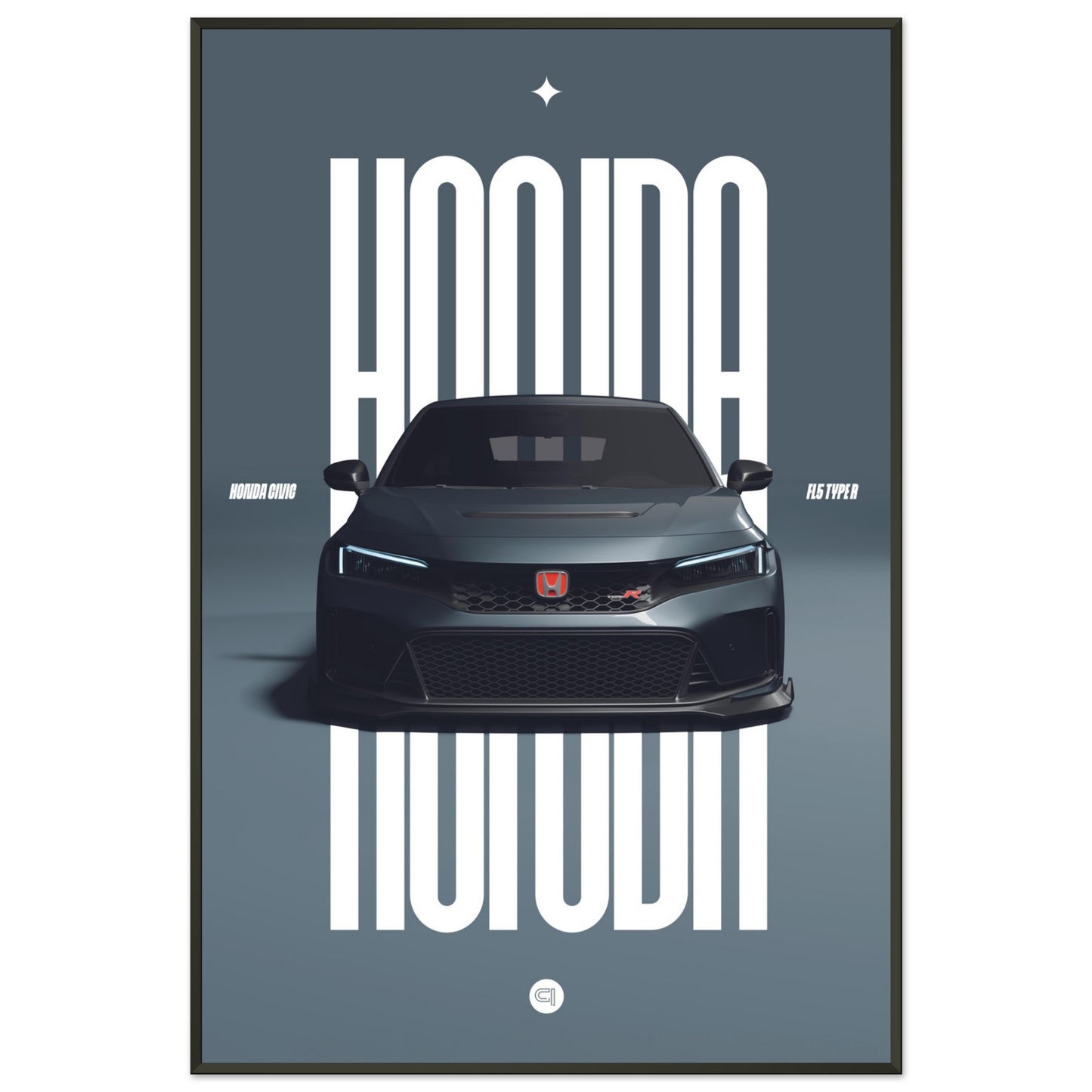 Framed Car Poster - Honda Civic FL5 Type R - Gley