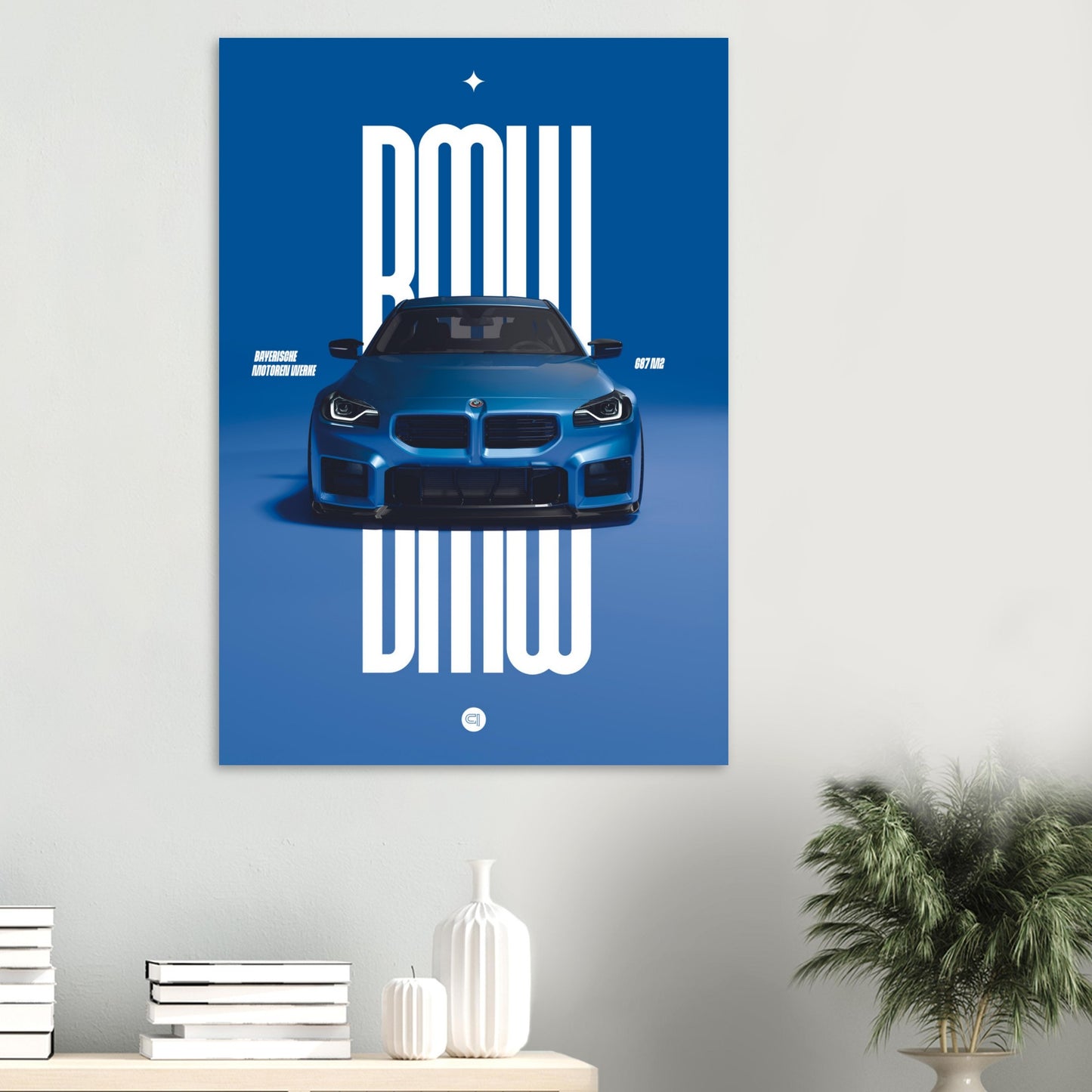 Car Poster - BMW G87 M2 - Blue