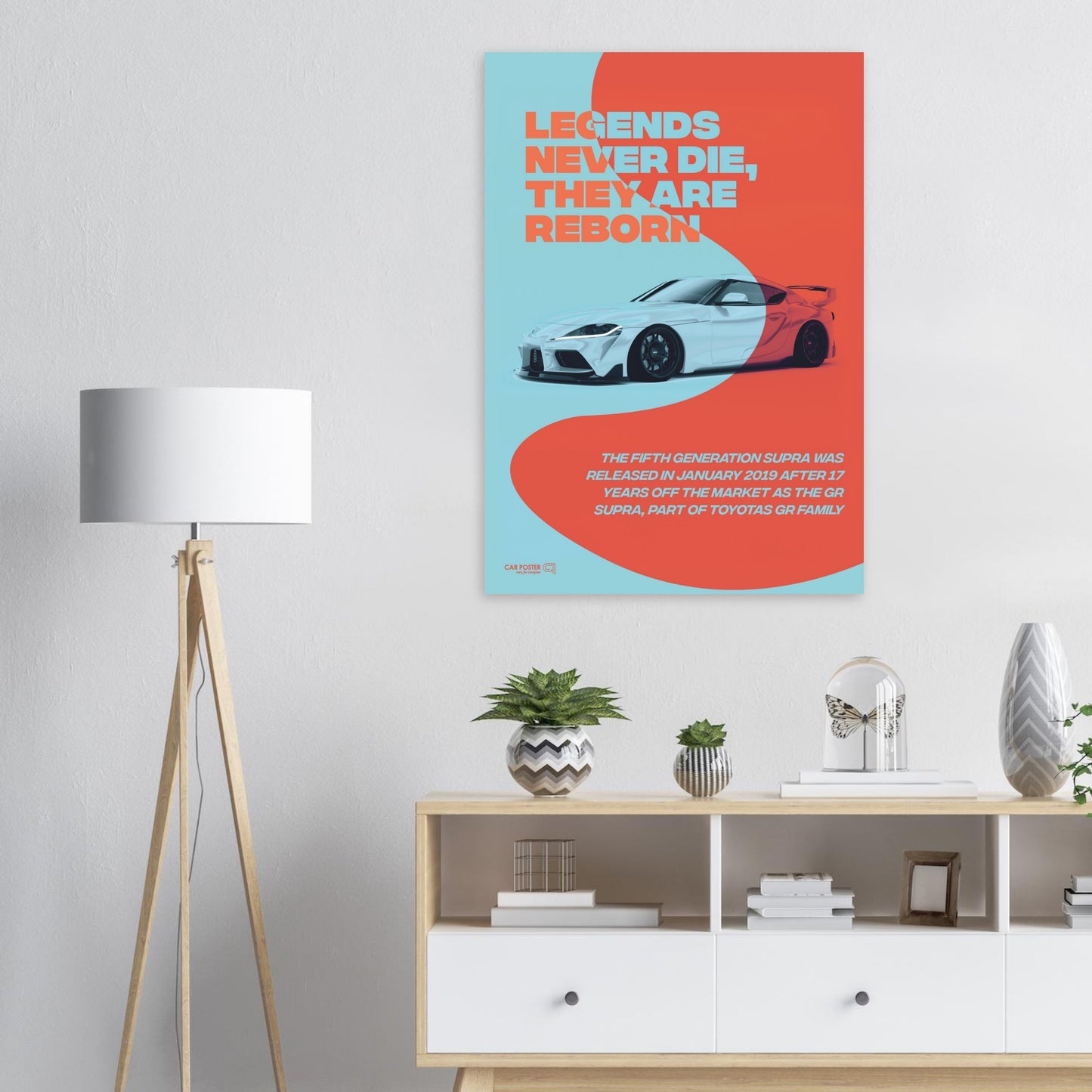 Car Poster - Toyota GR Supra Legend - Orange