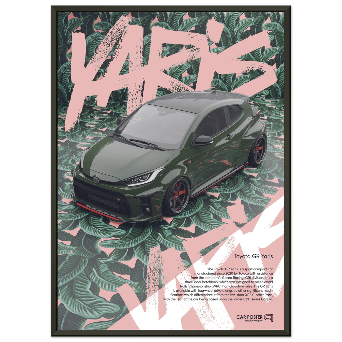 Framed Car Poster - Toyota GR Yaris
