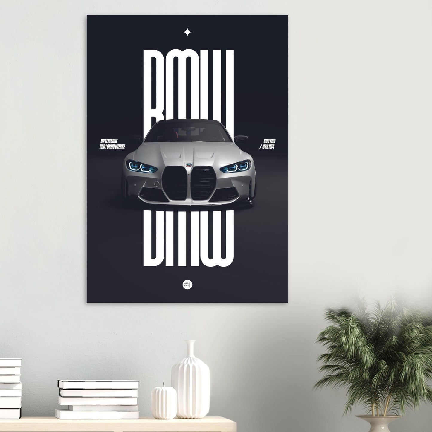 Car Poster - BMW G80 M3 / G82 M4 Bumper - White