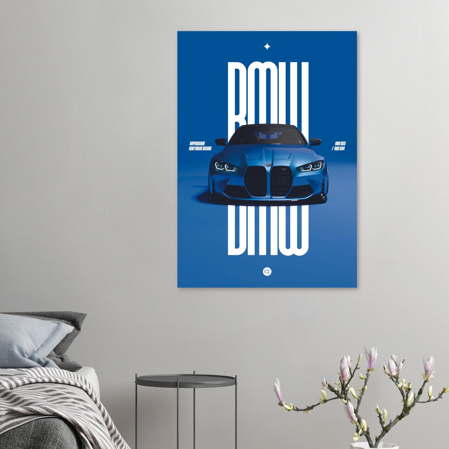 Car Poster - BMW G80 M3 / G82 M4 Bumper - Blue