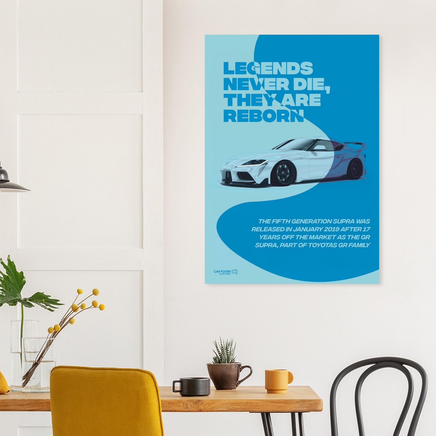 Car Poster - Toyota GR Supra Legend - Blue