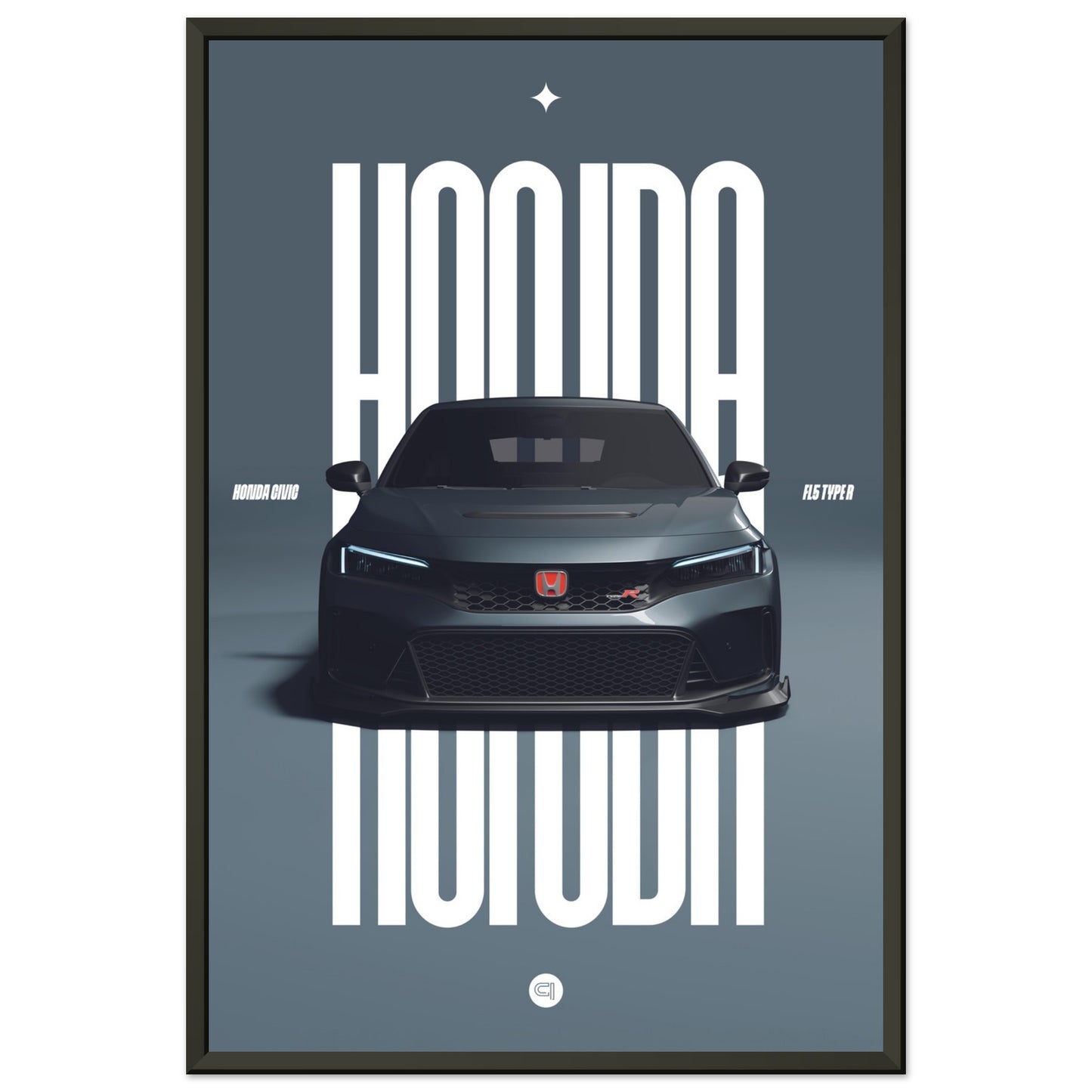 Framed Car Poster - Honda Civic FL5 Type R - Gley
