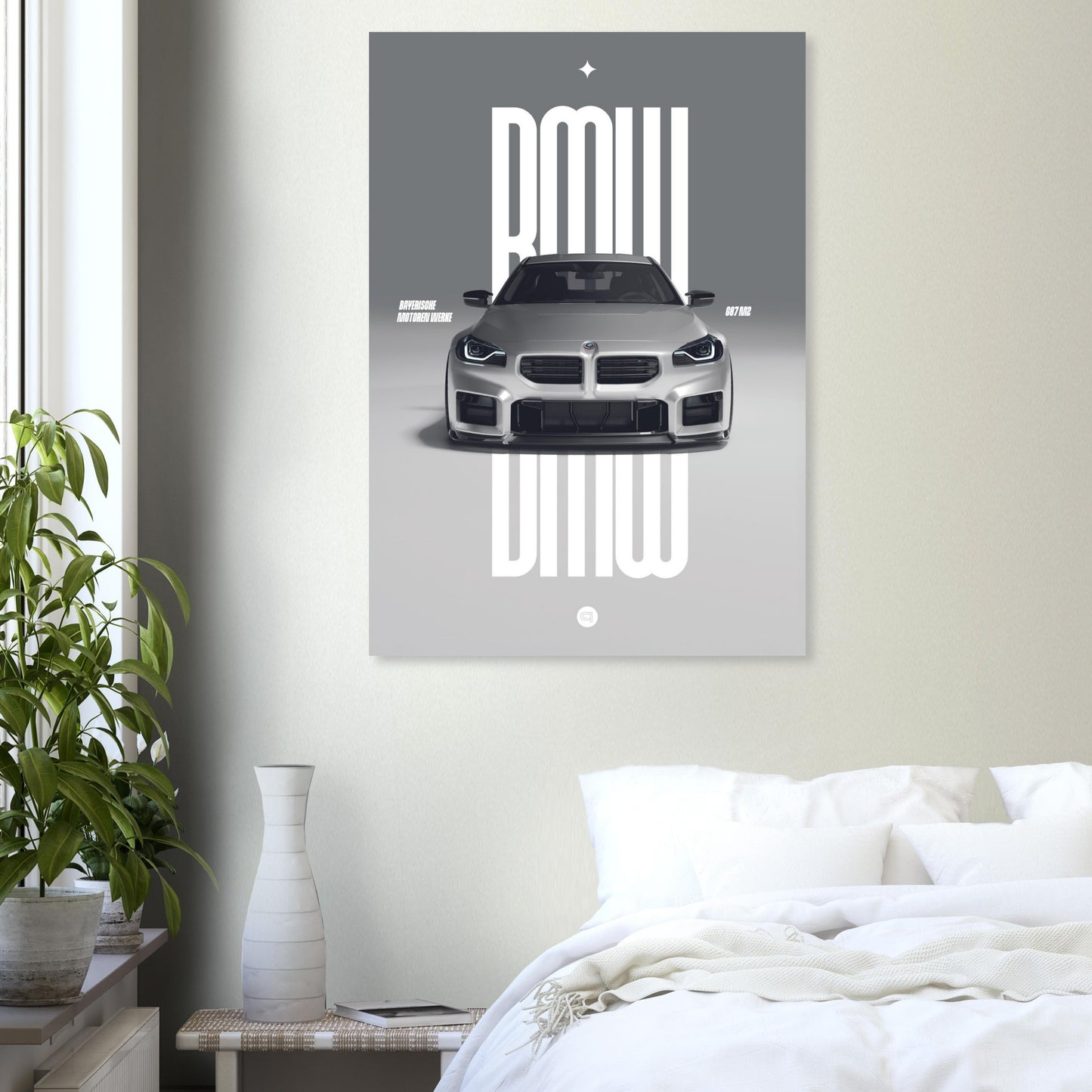 Car Poster - BMW G87 M2 - White