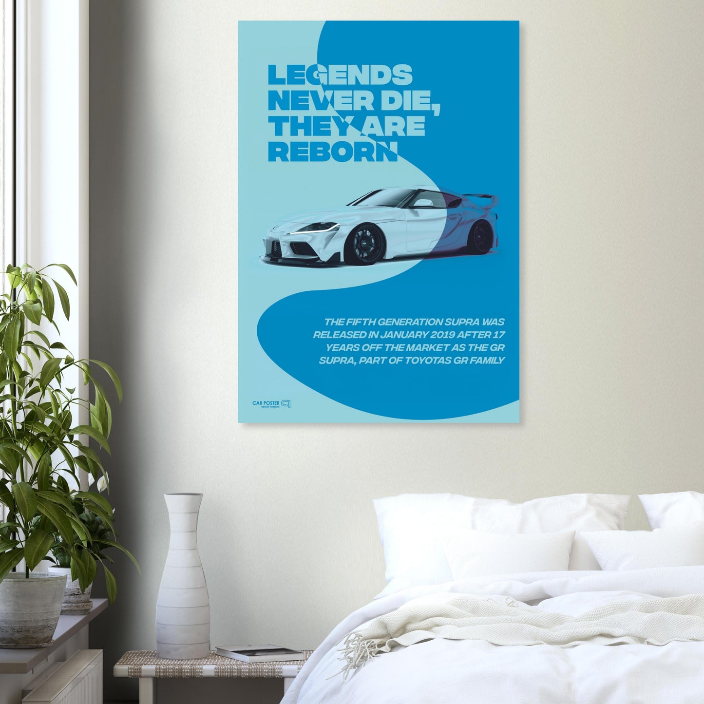 Car Poster - Toyota GR Supra Legend - Blue