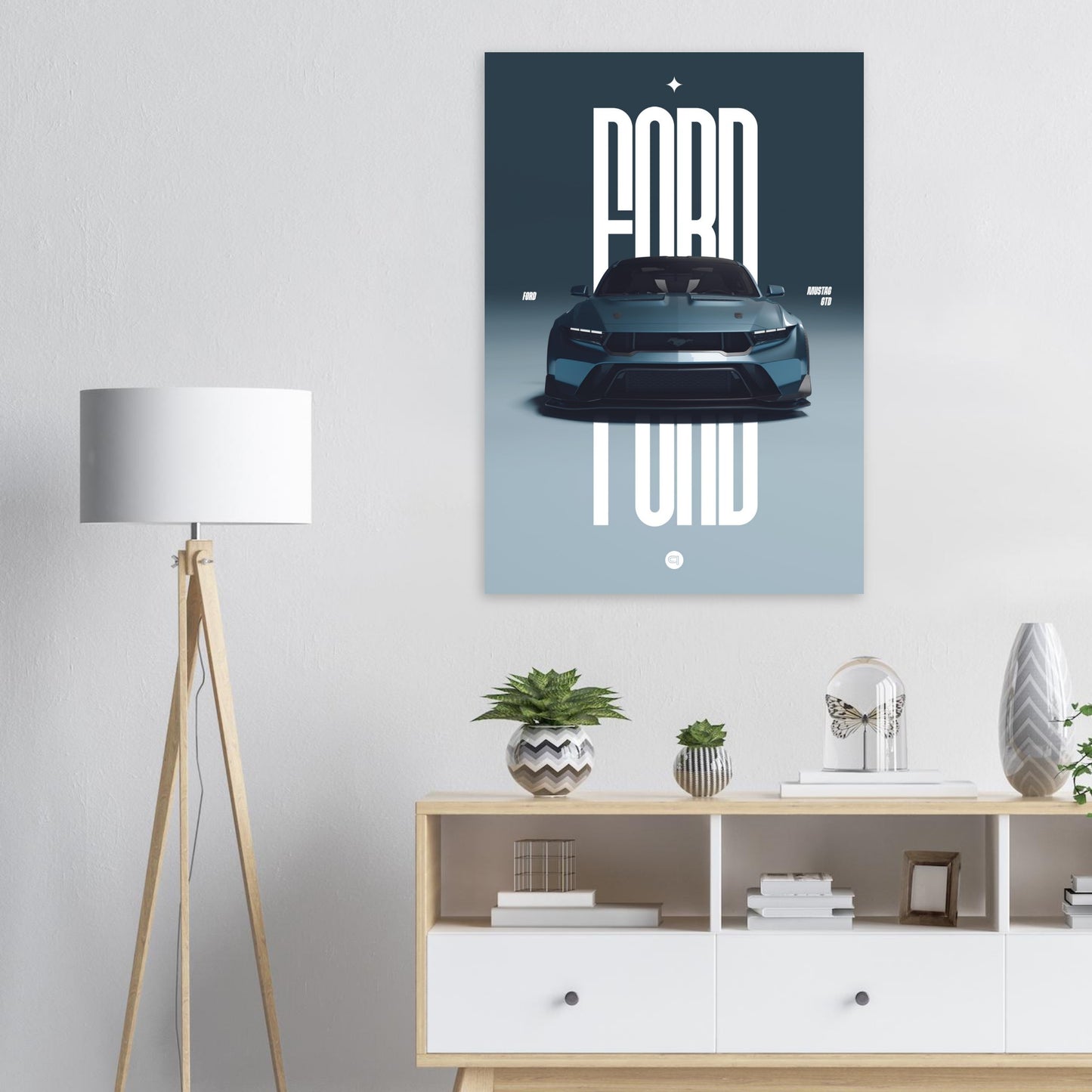 Car Poster - Ford Mustang GTD - Blue