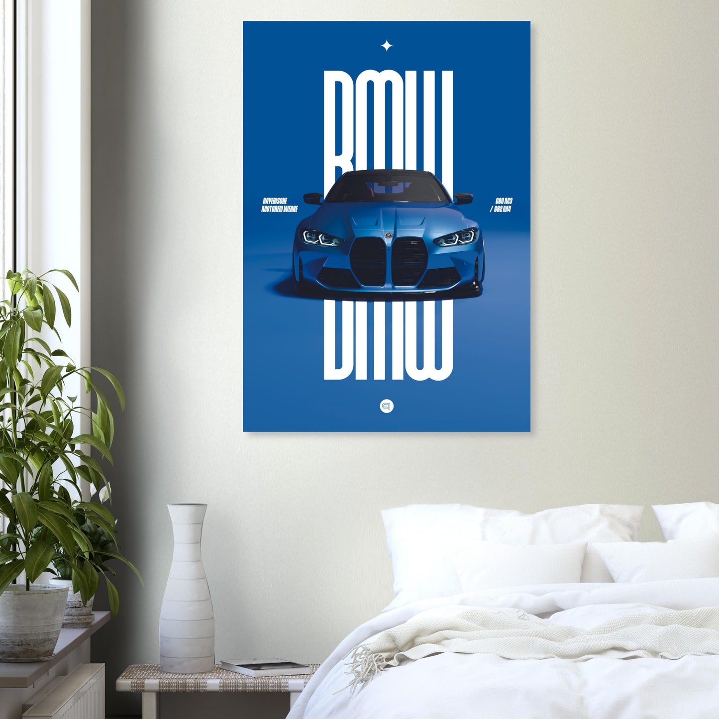 Car Poster - BMW G80 M3 / G82 M4 Bumper - Blue