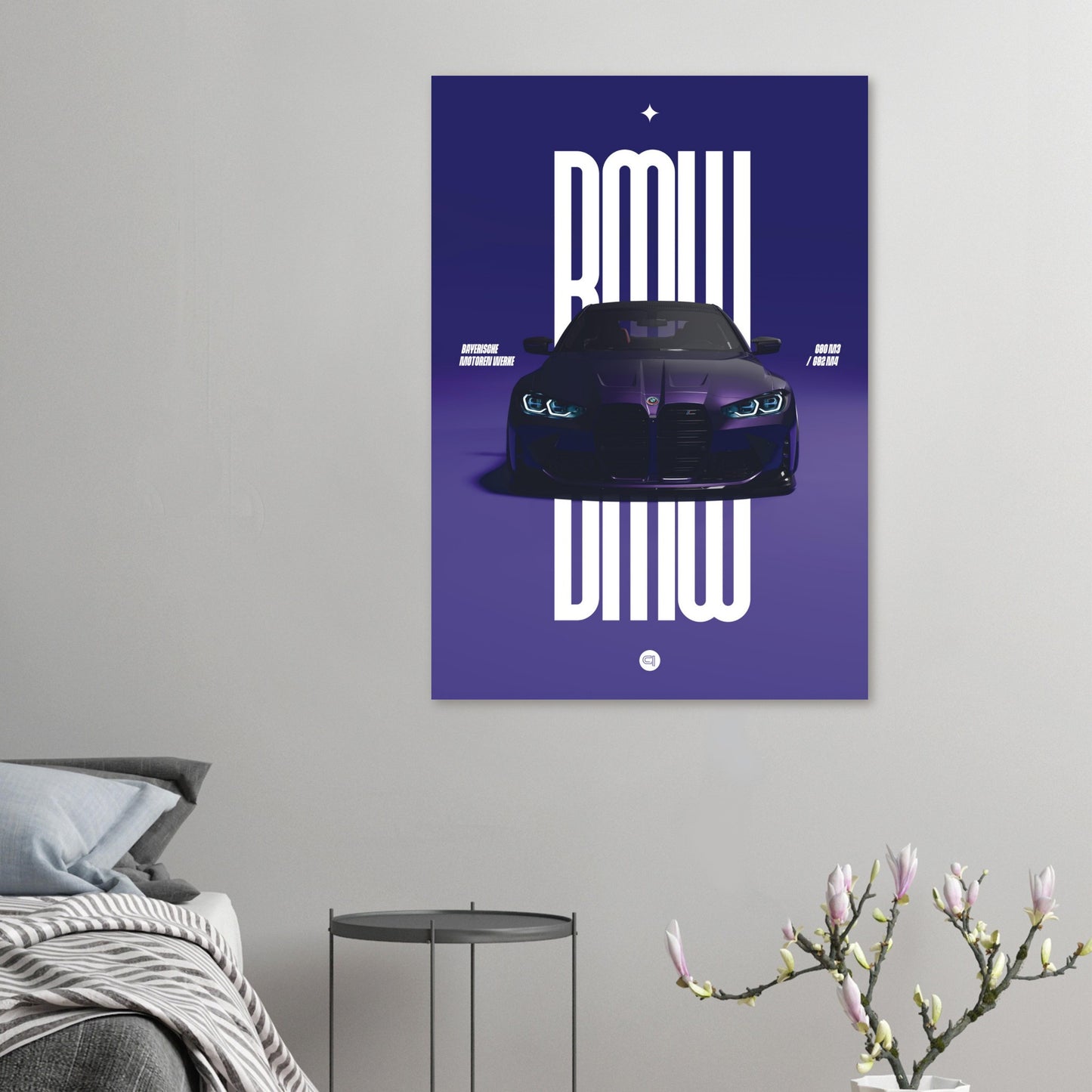 Car Poster - BMW G80 M3 / G82 M4 Bumper - Darkpurple