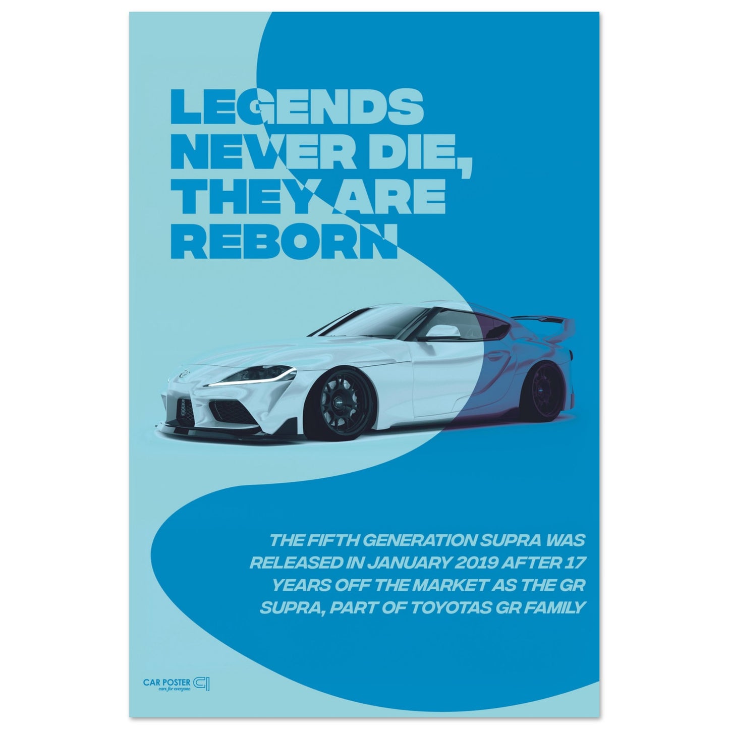 Car Poster - Toyota GR Supra Legend - Blue