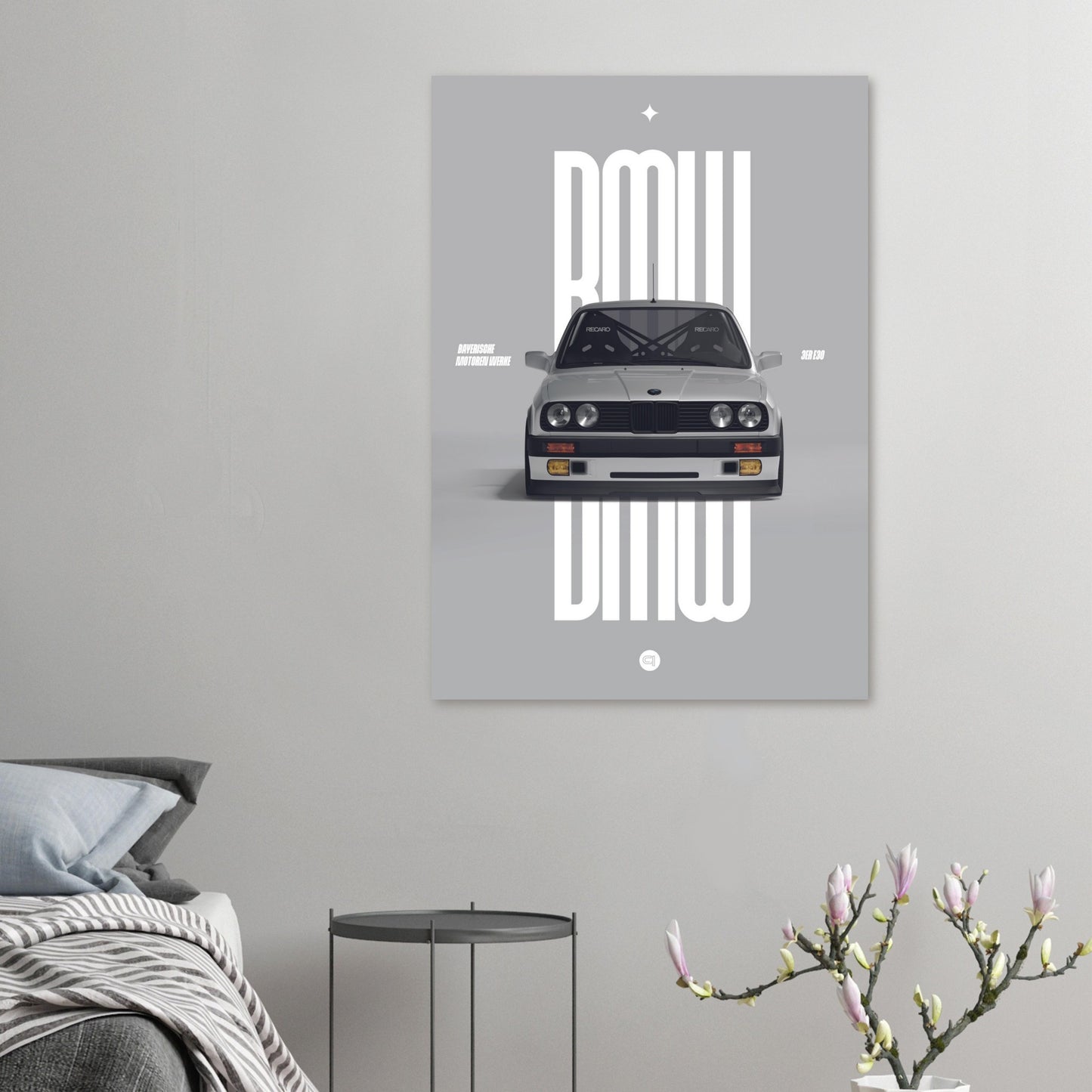 Car Poster - BMW E30 - White