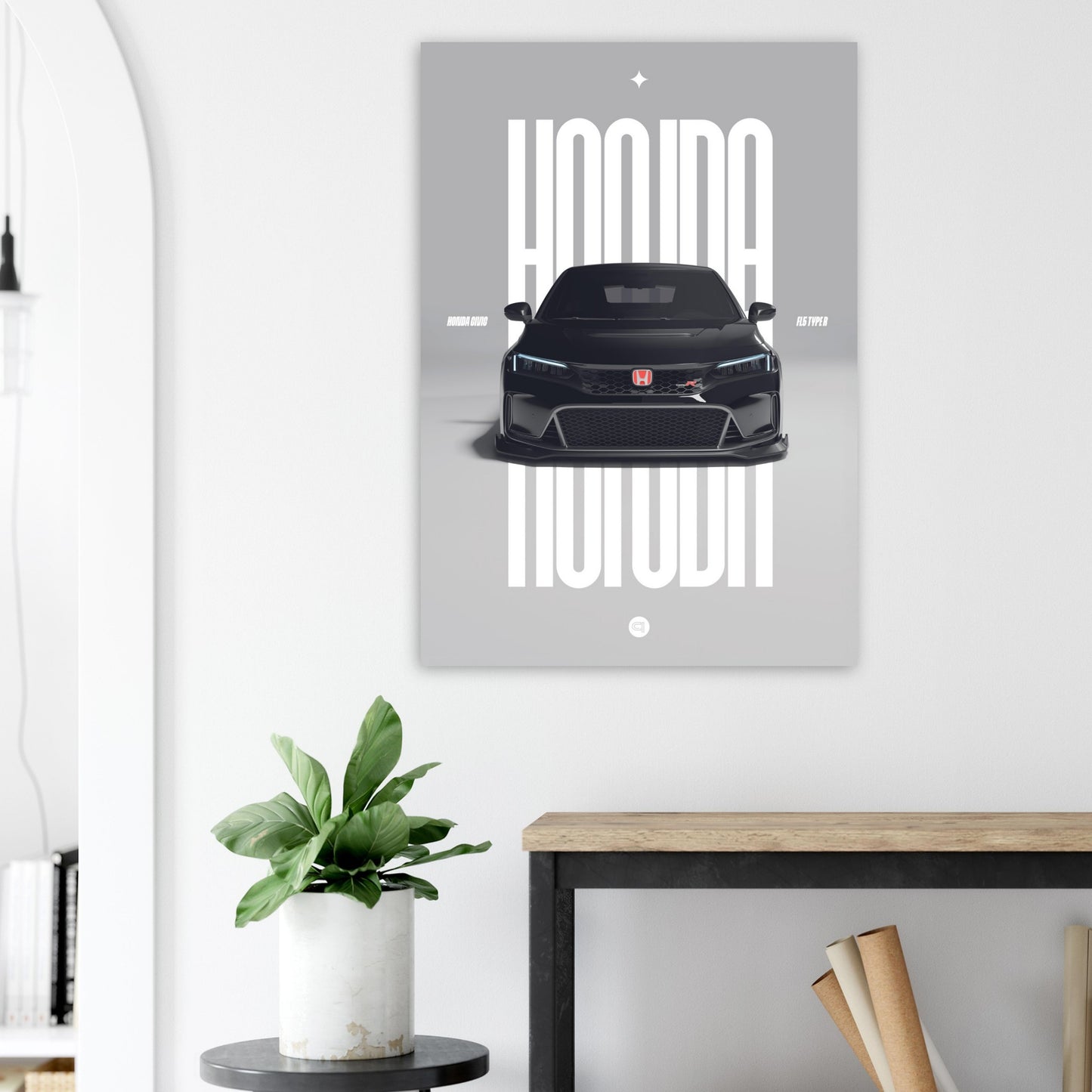 Car Poster - Honda Civic FL5 Type R - White